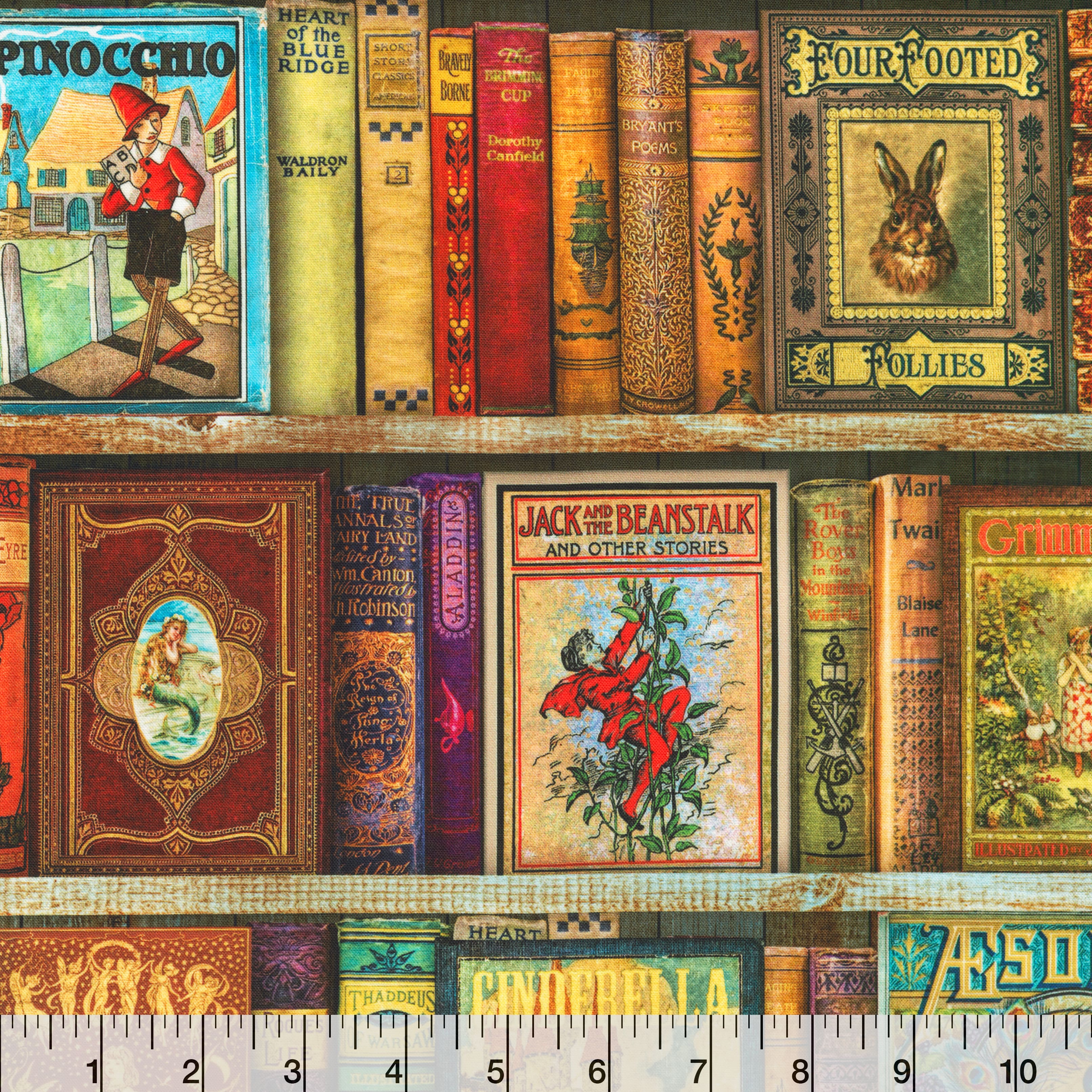 Robert Kaufman Books On a Shelf Cotton Fabric