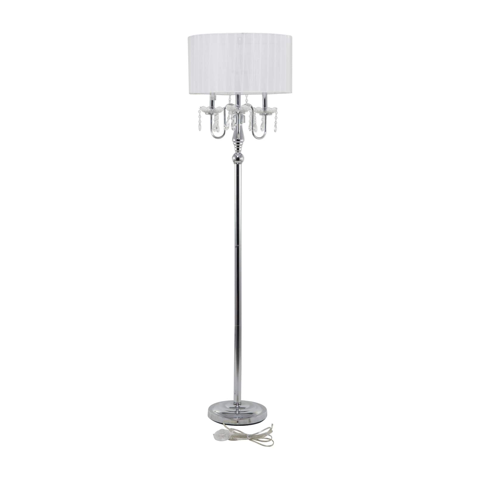 Silver Metal Floor Lamp 16&#x22; x 16&#x22; x 63&#x22;