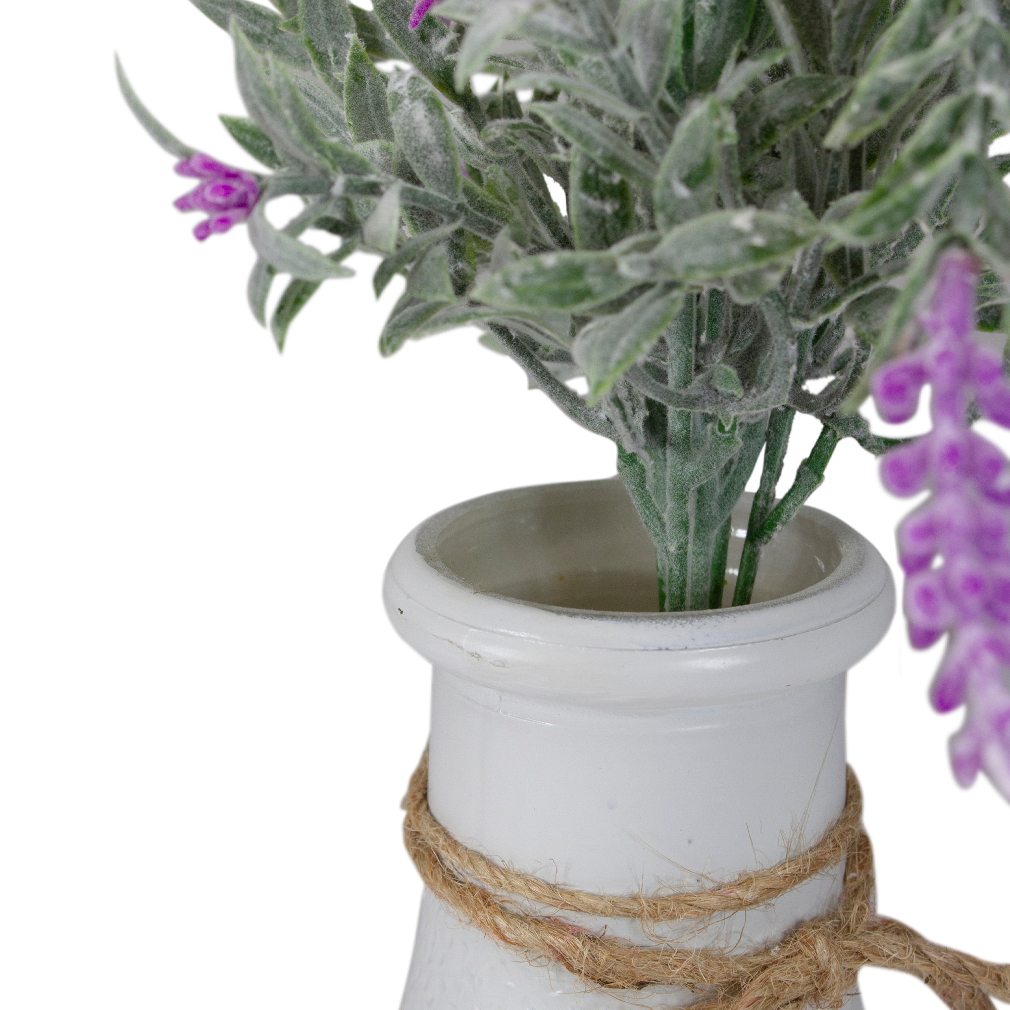 13&#x27;&#x27; Artificial Lavender Arrangement in Milk Bottle
