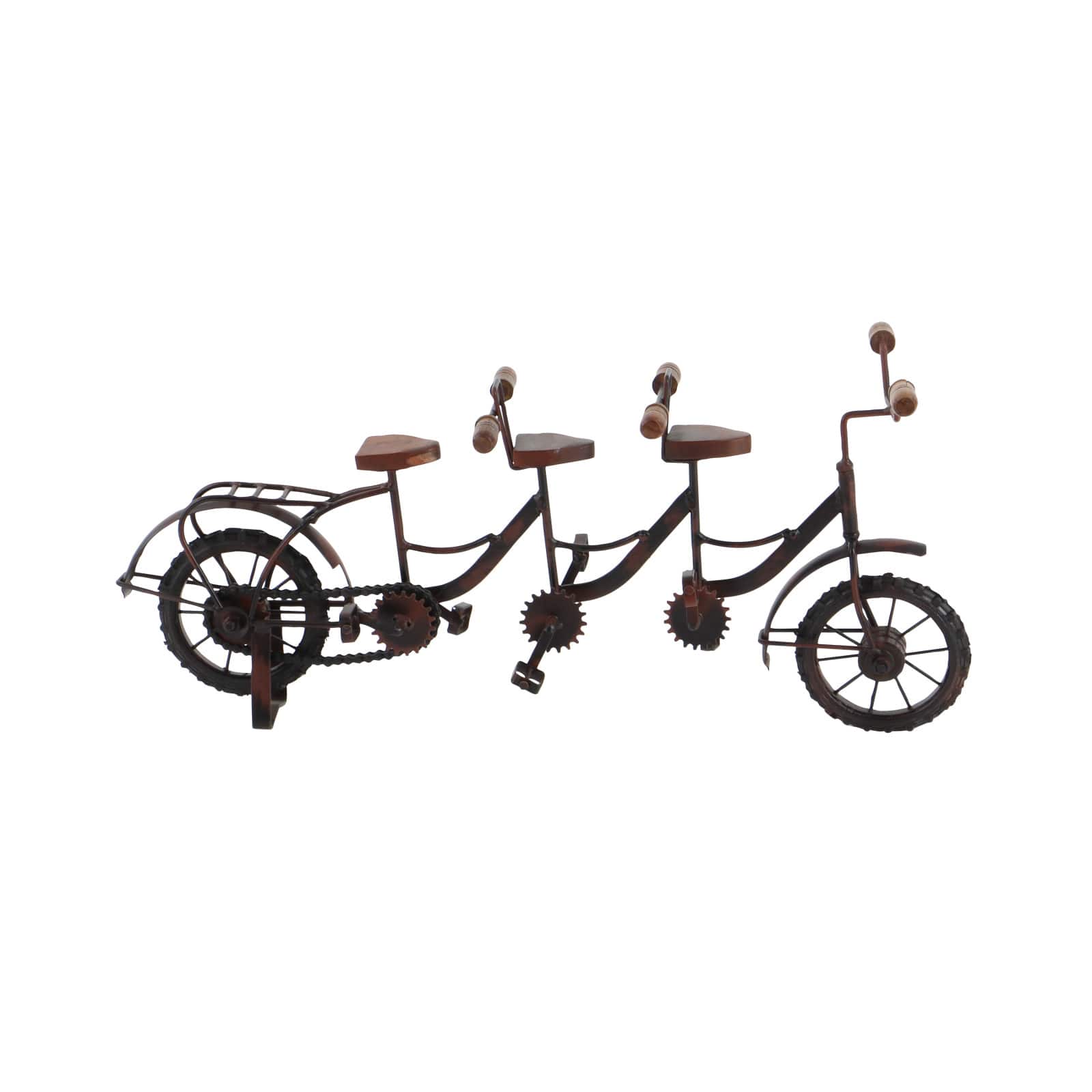 20&#x22; Brown Metal Vintage Bicycle Sculpture