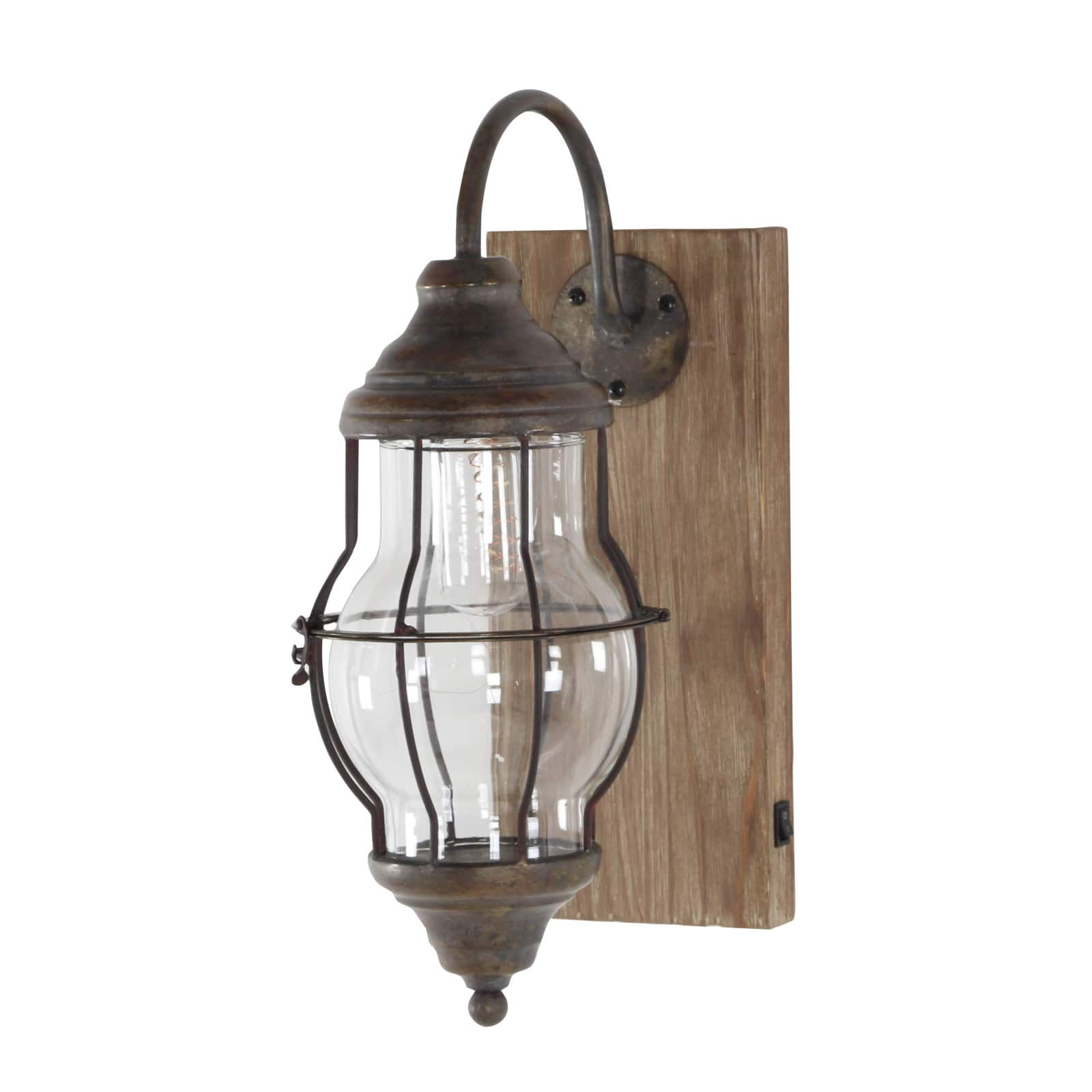 17&#x22; Brown Iron Industrial LED Wall Sconce