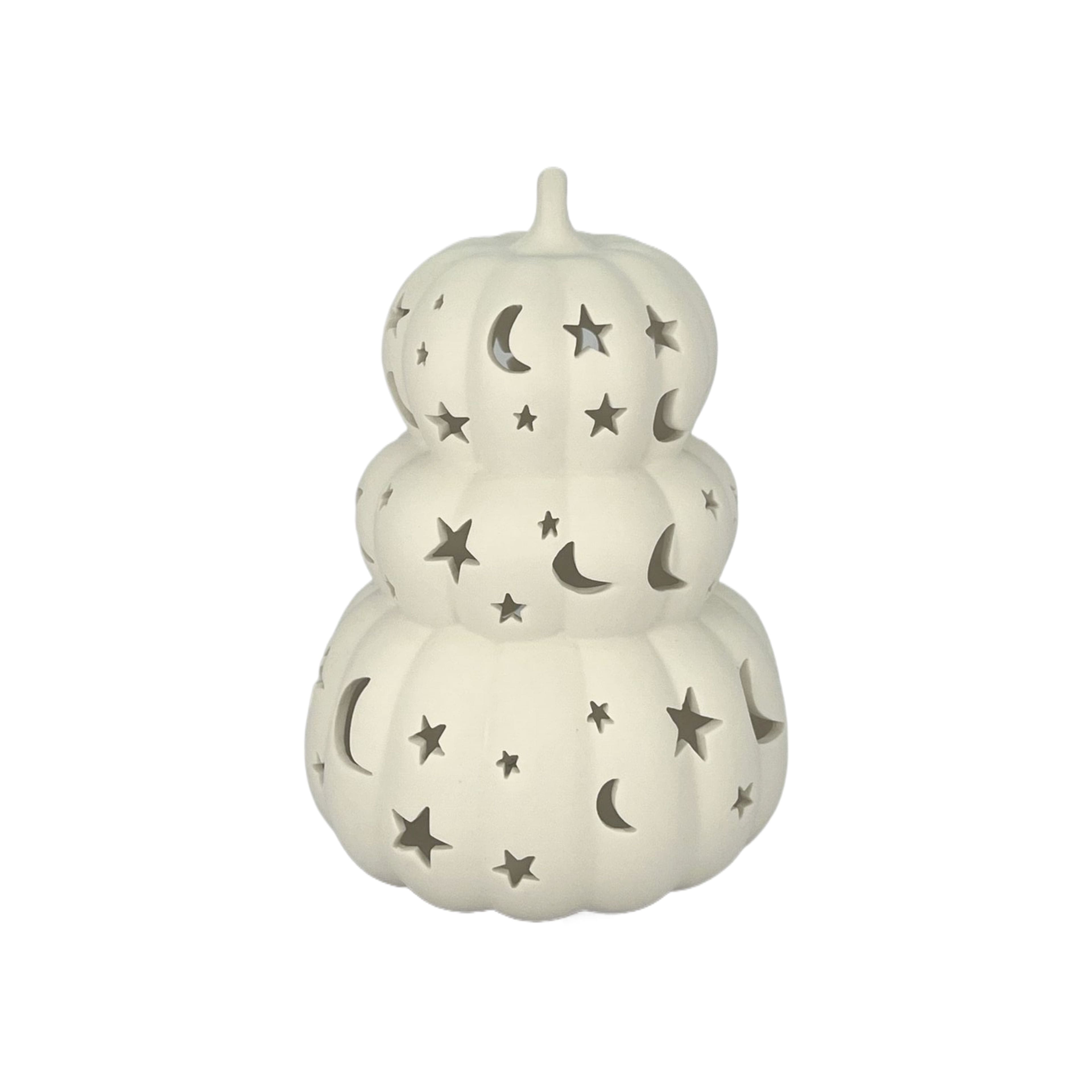8" DIY Ceramic LED Star & Moon Pumpkin Stack Décor by Make Market®