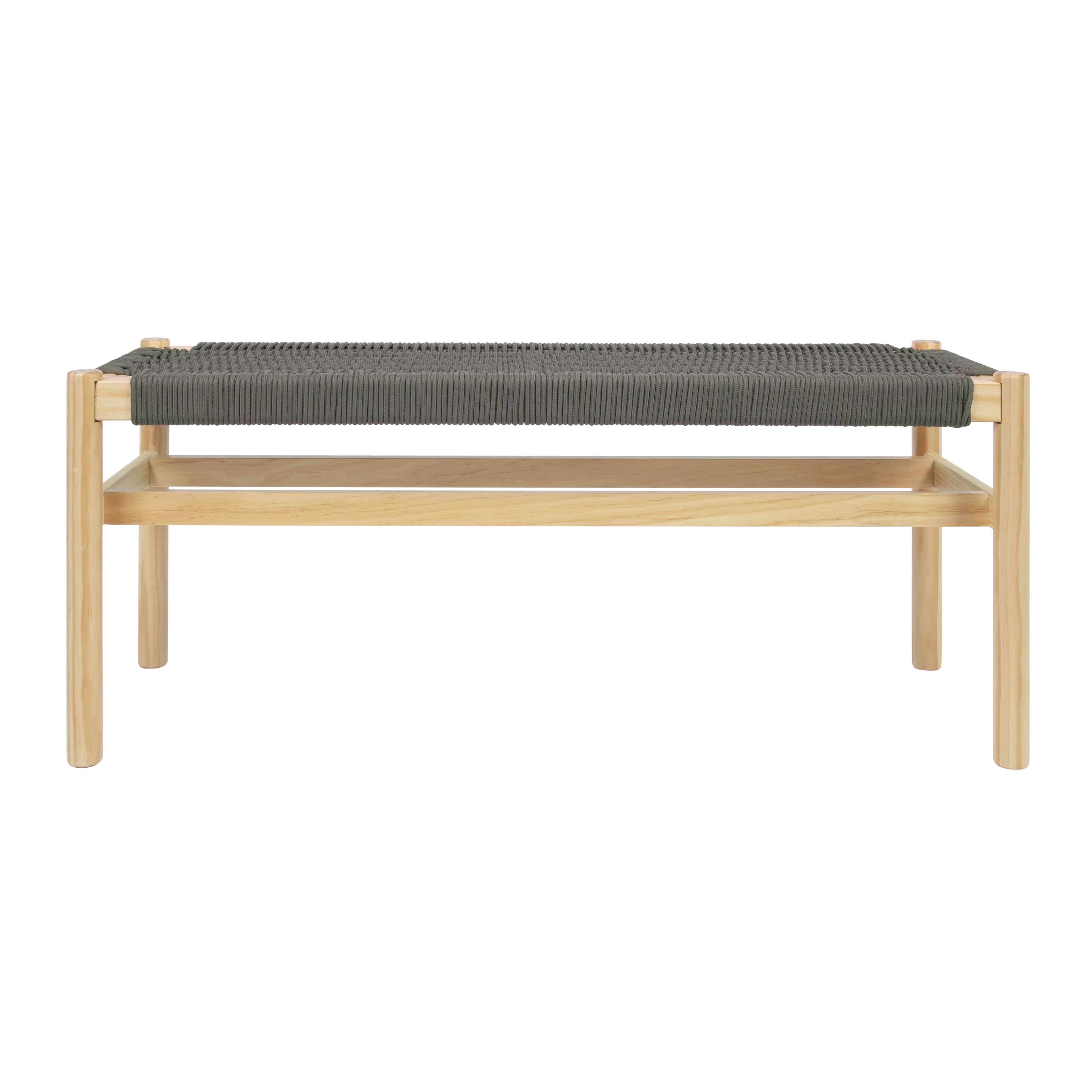 Fernway 18&#x22; Solid Wood and Woven Rope Entryway Bench