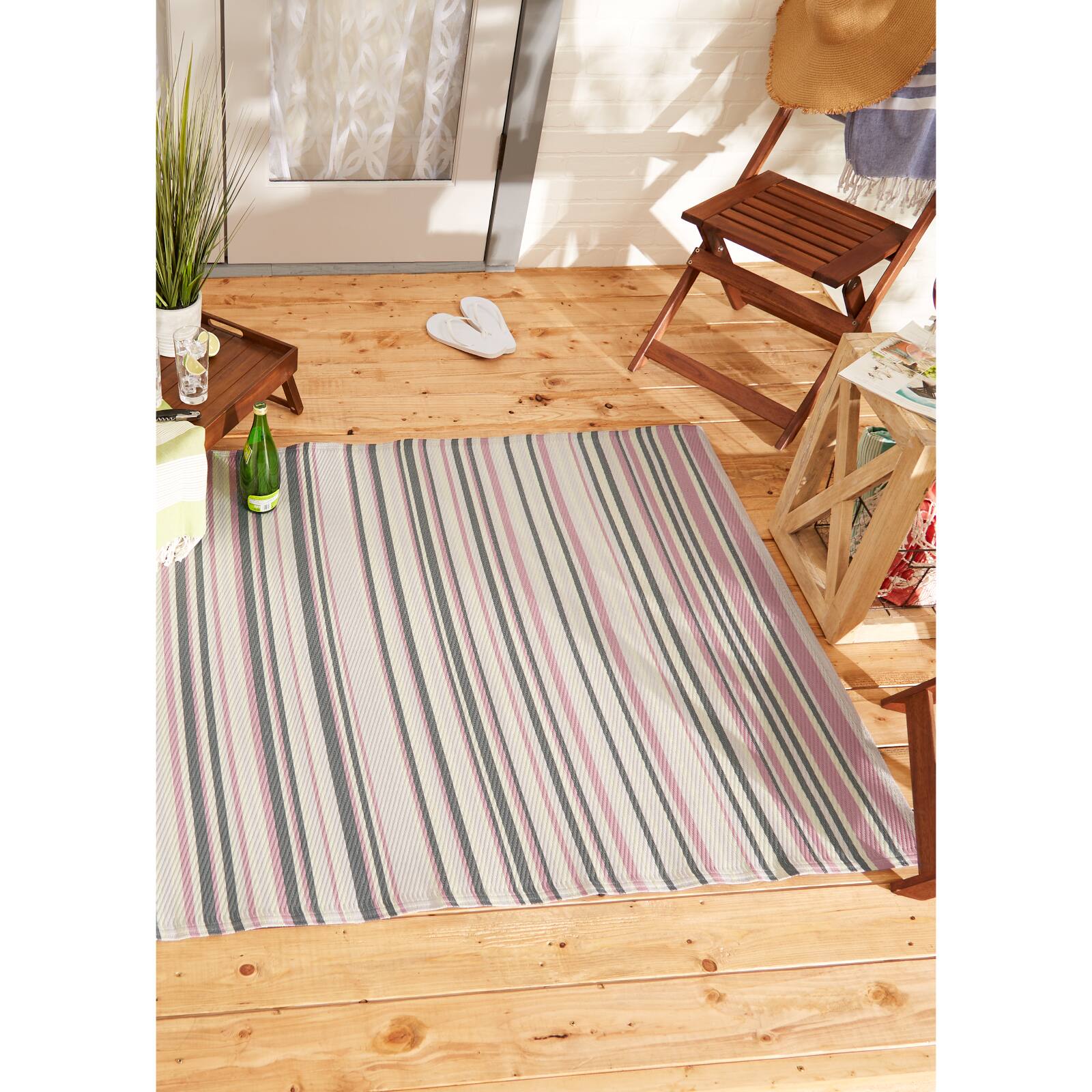 DII&#xAE; Multi Tone Striped Outdoor Rug, 4ft. x 6ft.