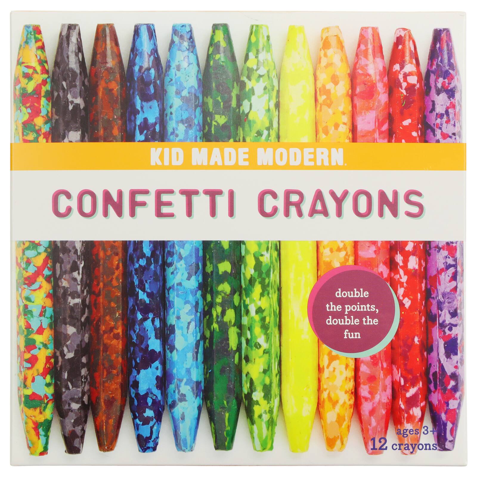 Set of 12 Kid Made Modern Confetti Coloring Crayons Kids Art Supplies 