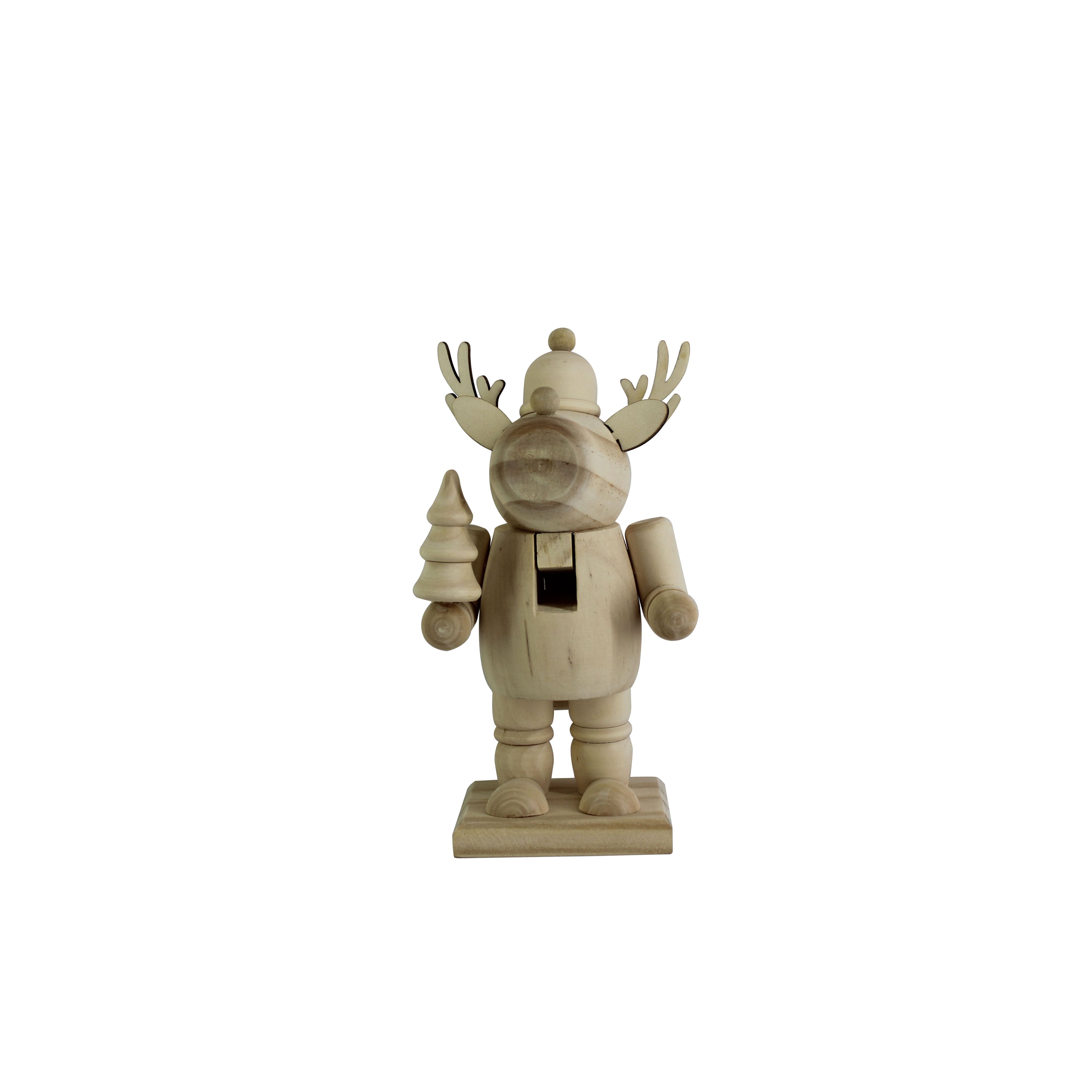 7&#x22; Reindeer with Tree DIY Pinewood Nutcracker by Make Market&#xAE;