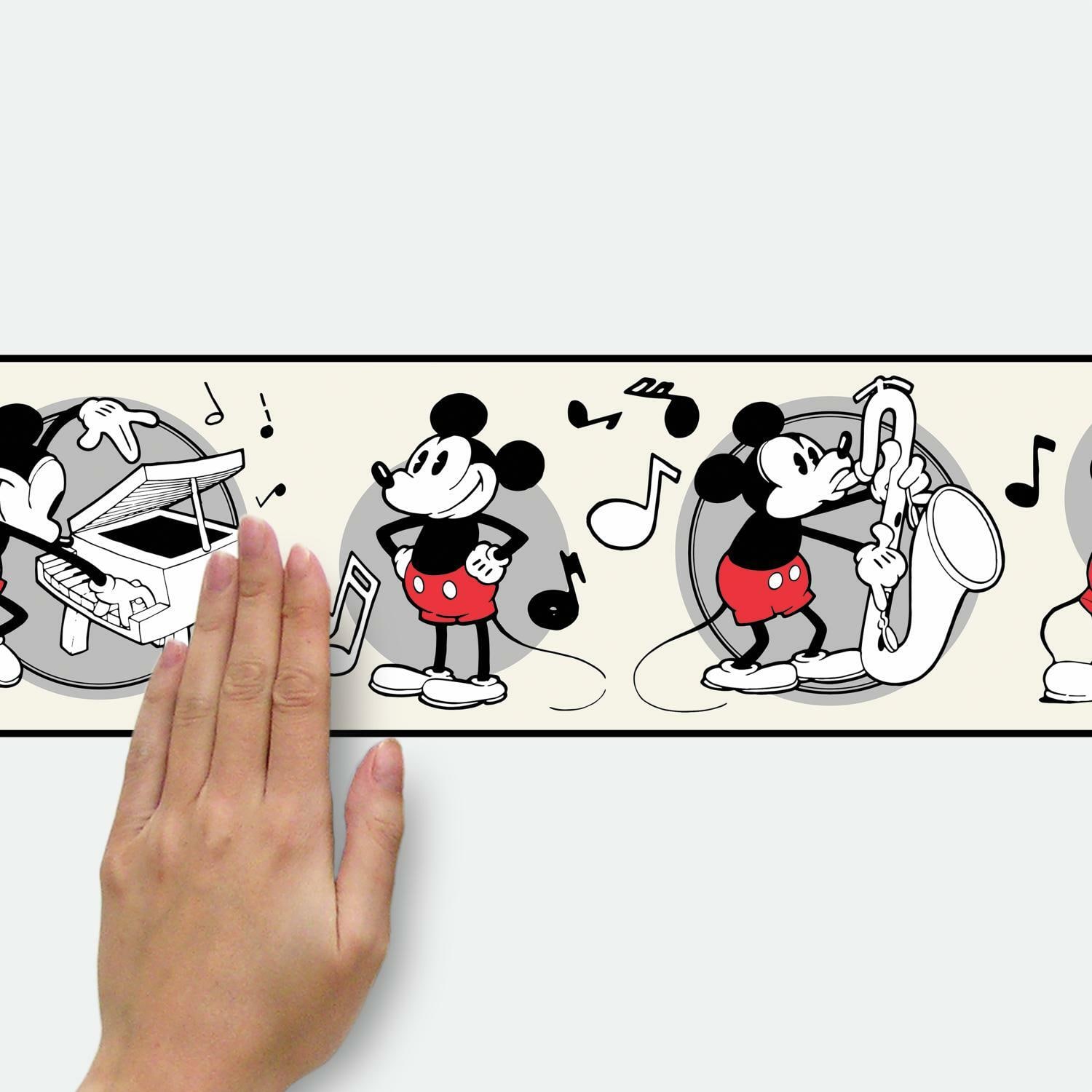 RoomMates Vintage Disney&#xAE; Mickey Mouse Peel &#x26; Stick Border