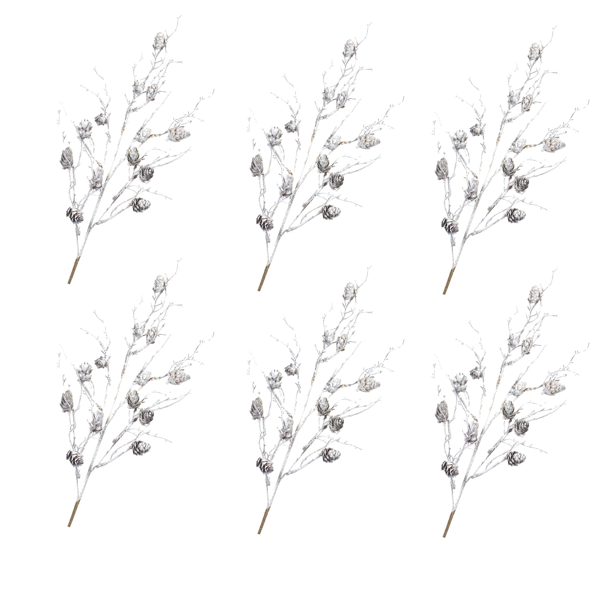 Frosted White Pinecone Twig Sprays, 6ct.