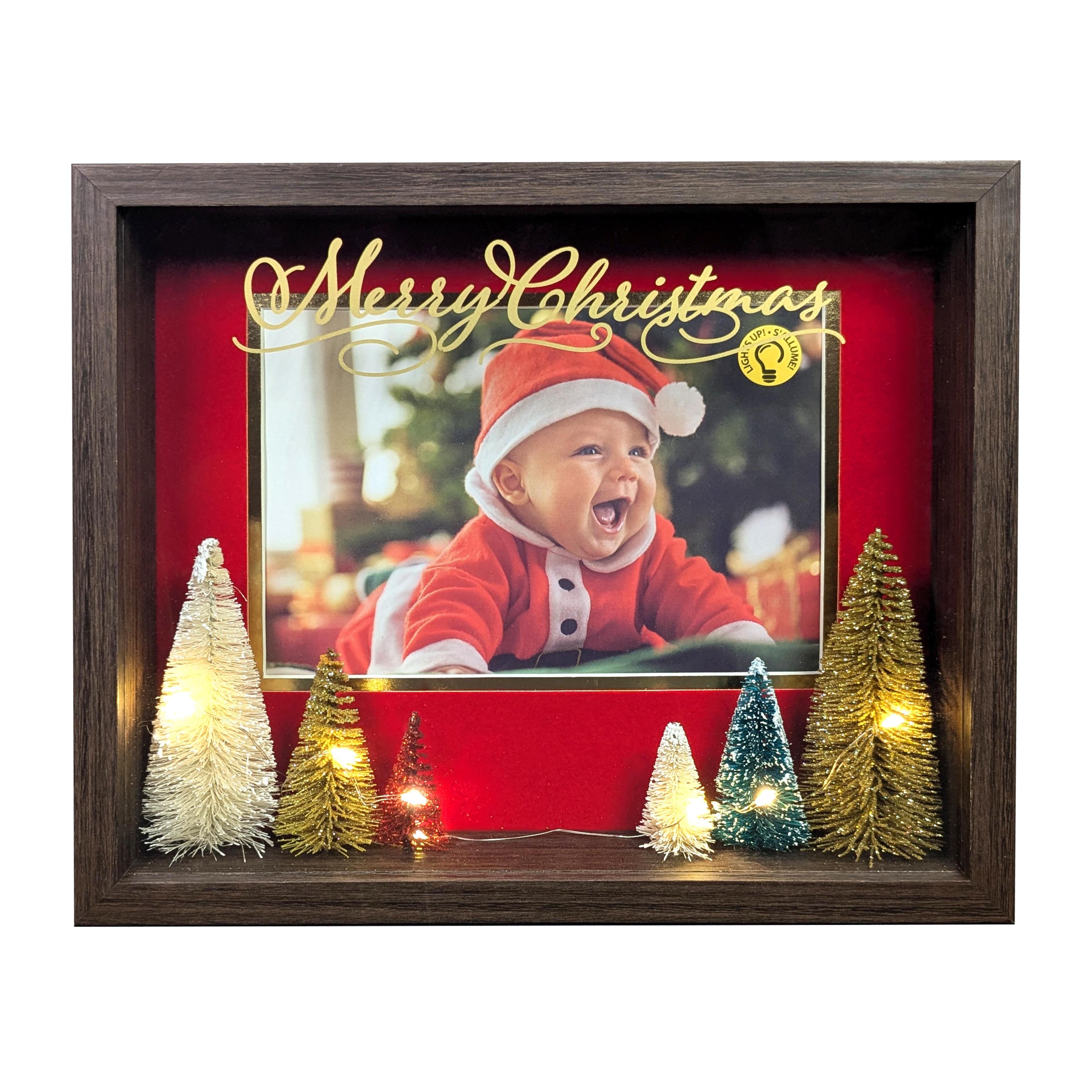 5&#x22; x 7&#x22; LED Red Merry Christmas Tabletop Frame by Studio D&#xE9;cor&#xAE;