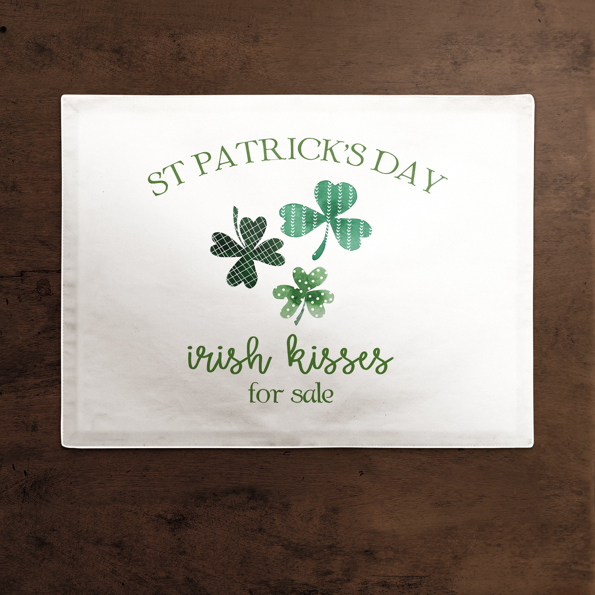 St Patricks Irish Kisses For Sale Placemat 18&#x22; x 14&#x22; Cotton Twill Placemat