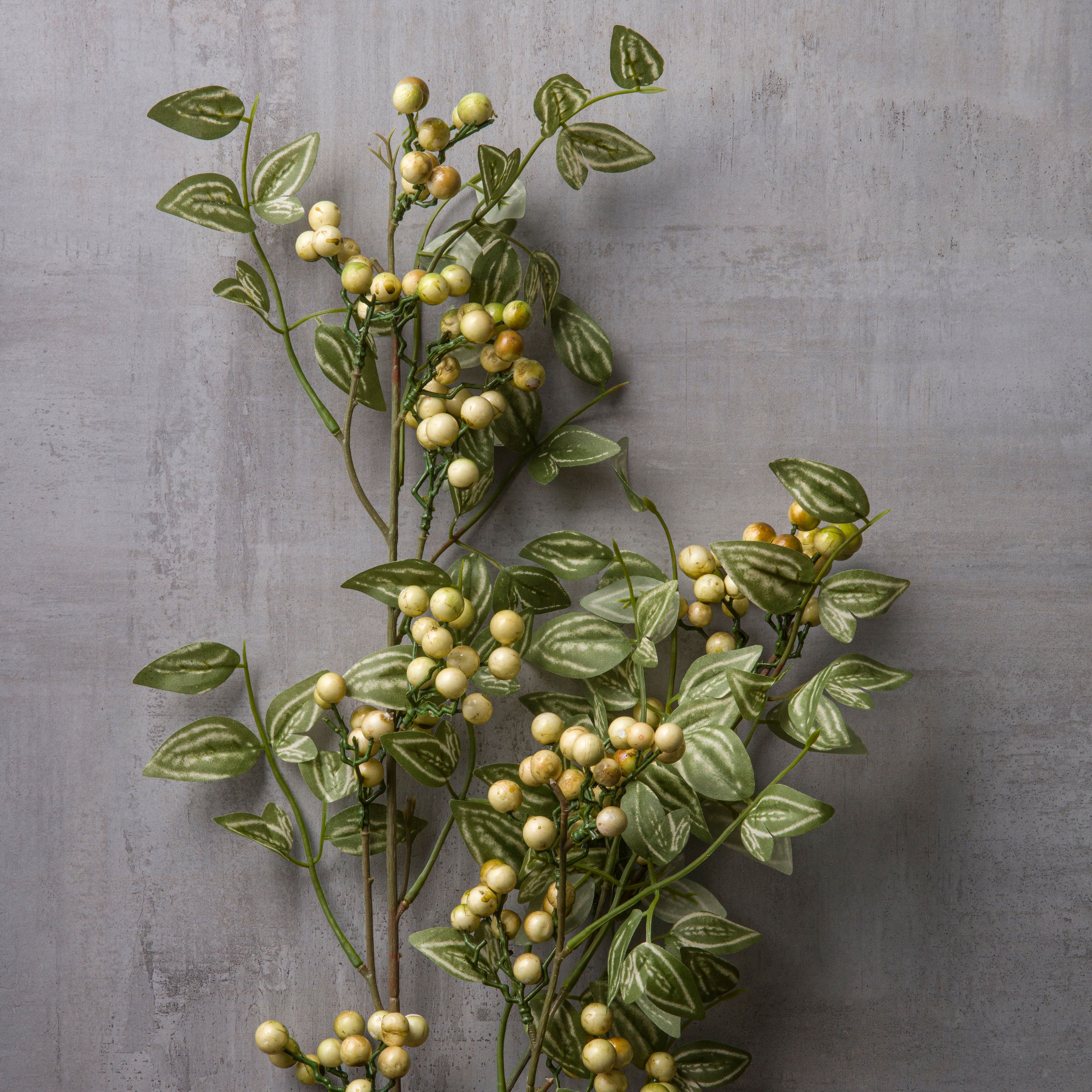 Yellow &#x26; Green Berry Stem with Leaves by Ashland&#xAE;