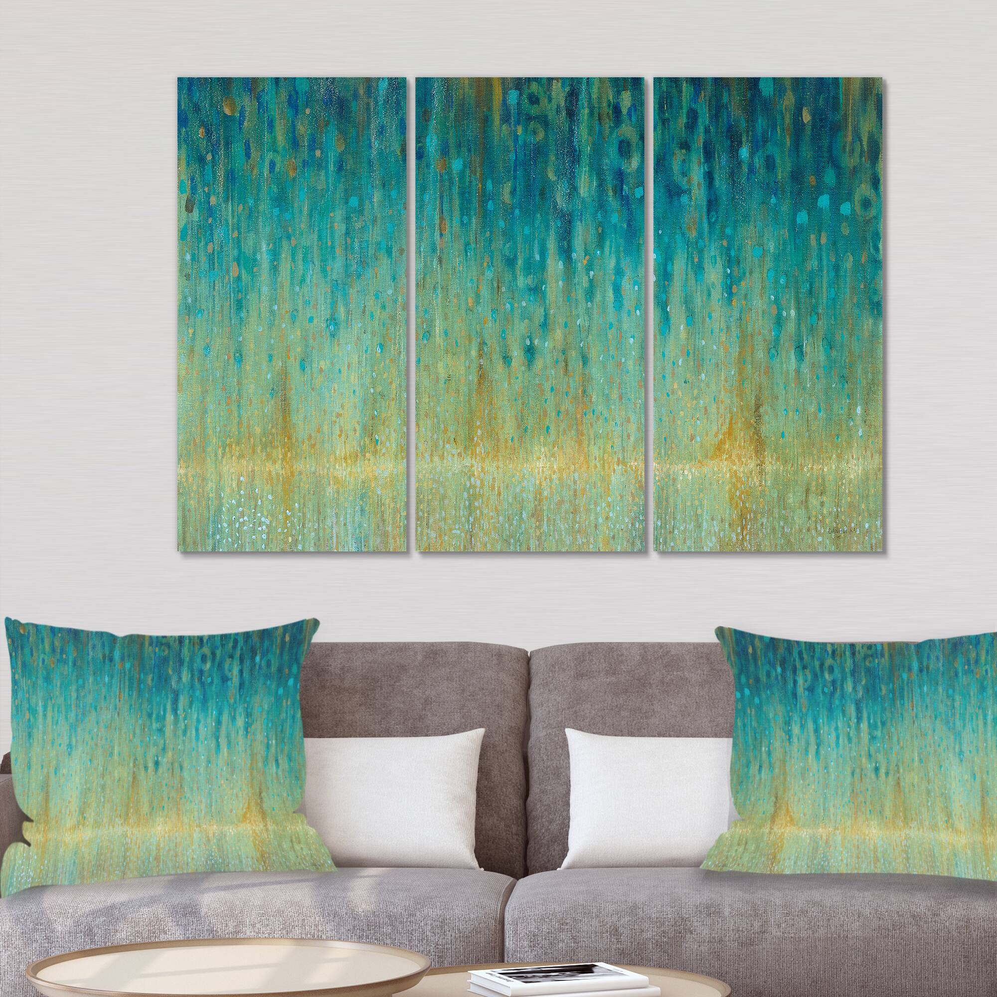 Designart - Rain Abstract Panel - Modern Premium Canvas Wall Art