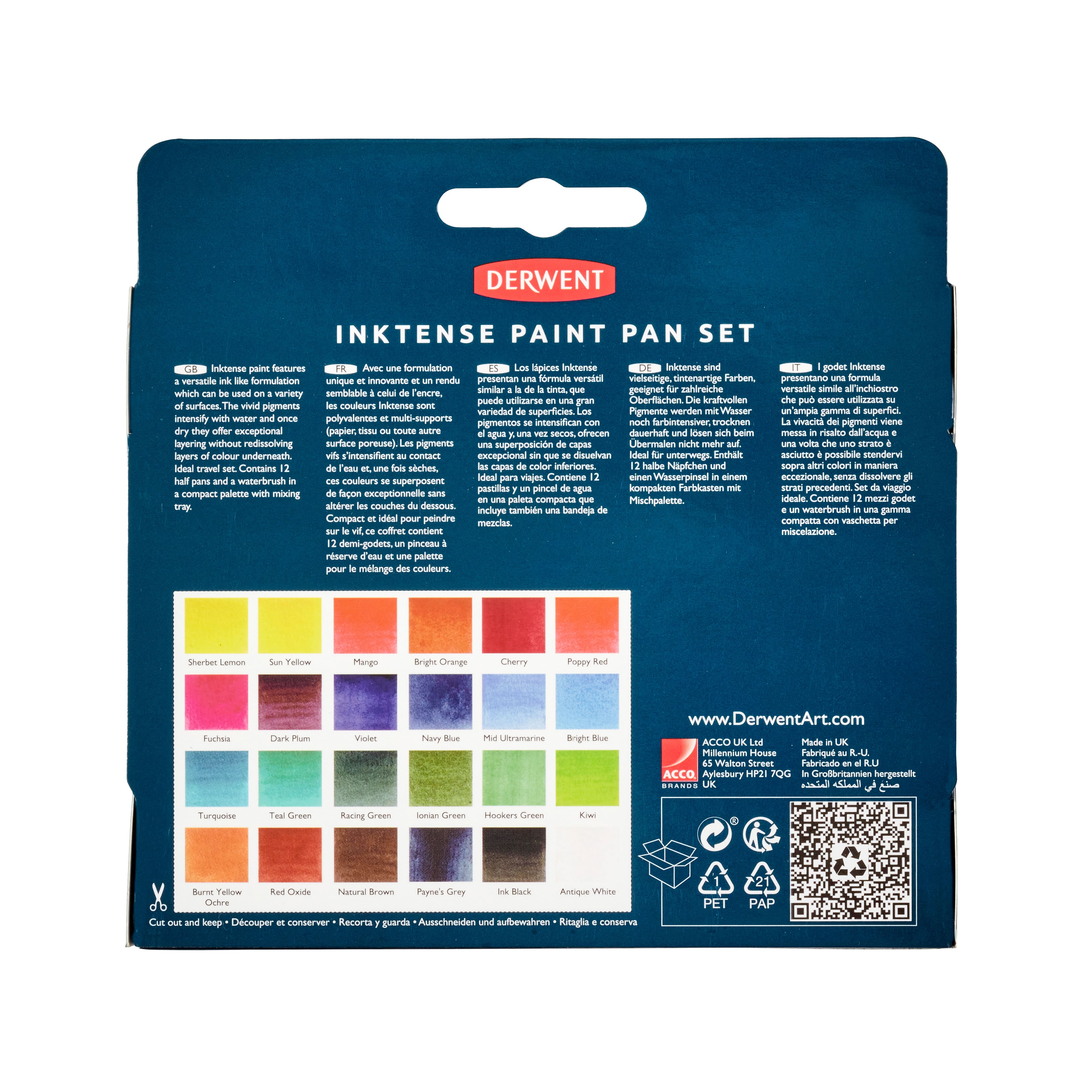 Derwent Inktense Paint Pan Set