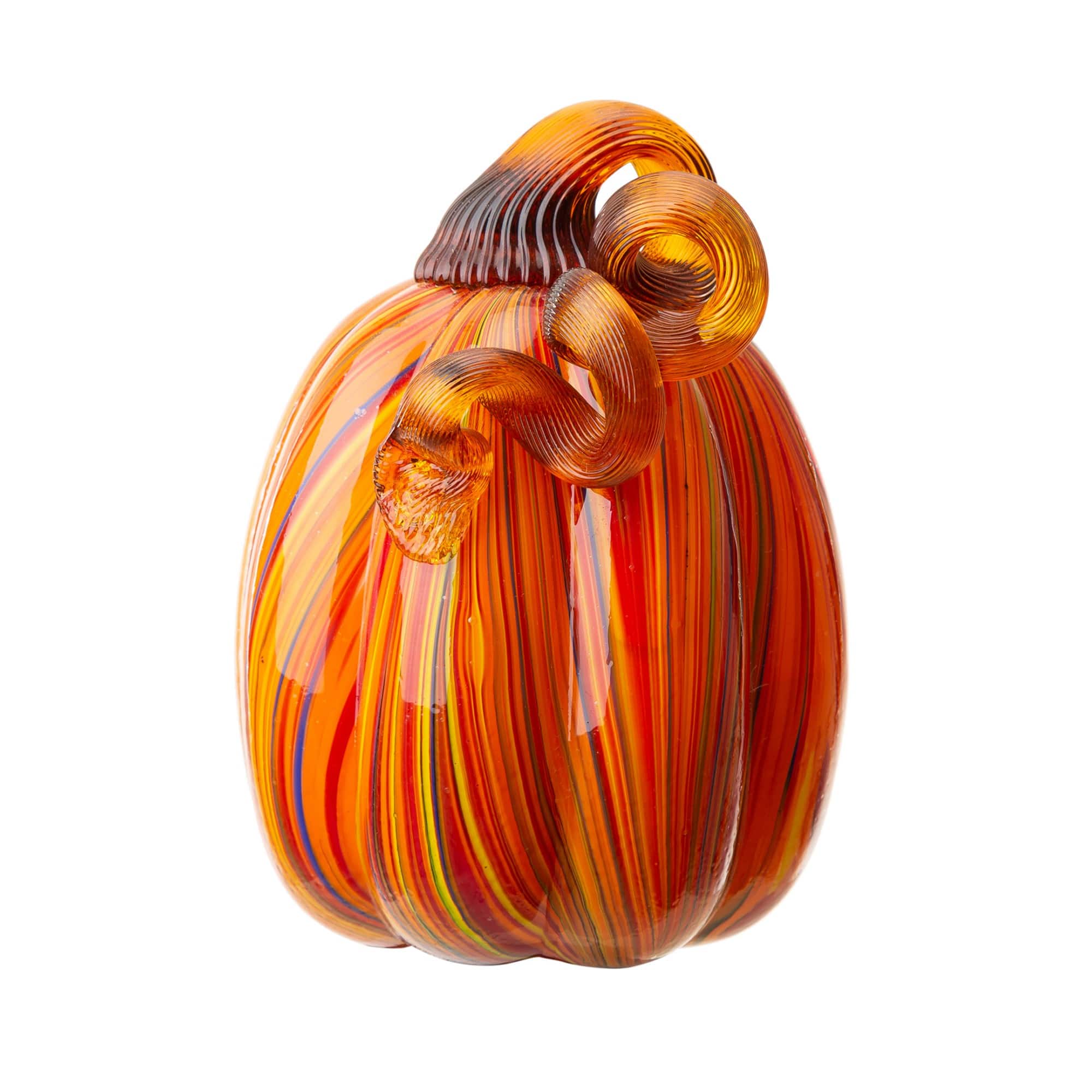 Glitzhome® Multi Striped Glass Pumpkin & Gourd Set