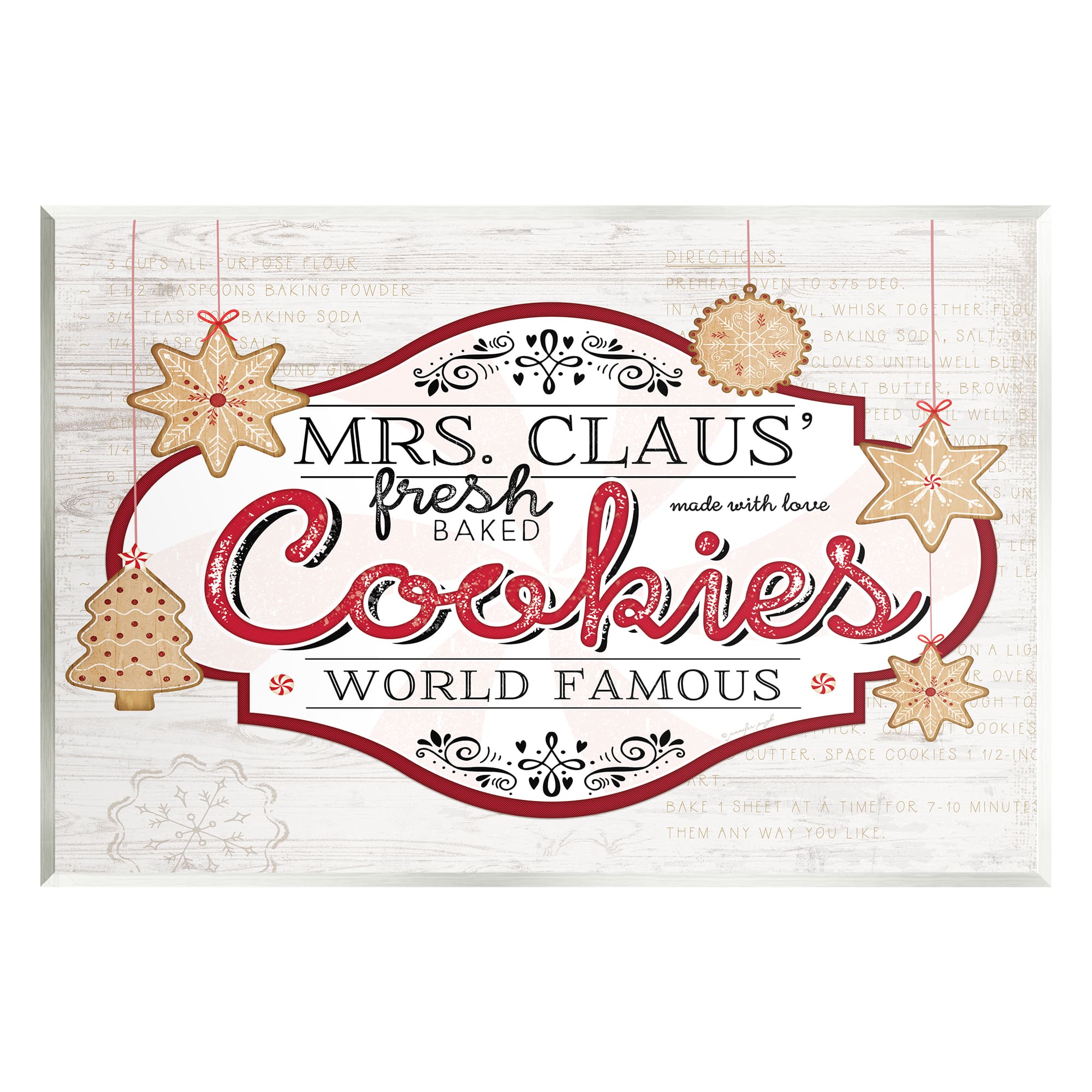 Stupell Industries Vintage Mrs. Claus Cookies Sign Wall Plaque Art