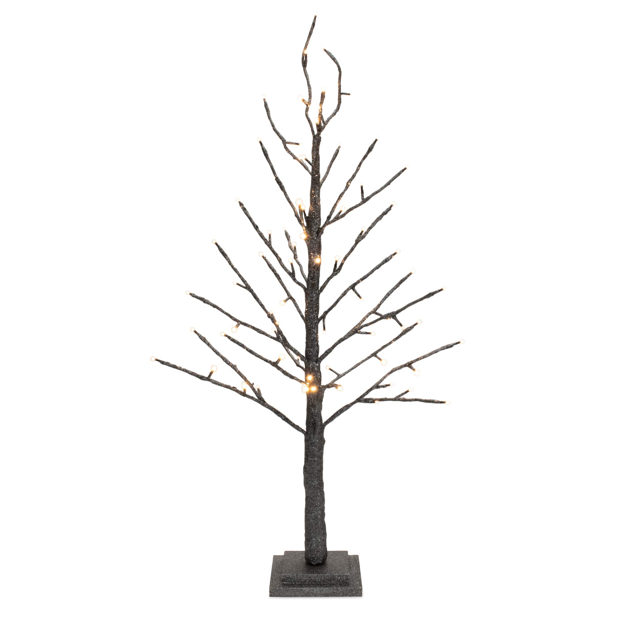 3ft. Glittery Black LED Glittered Twig Tree
