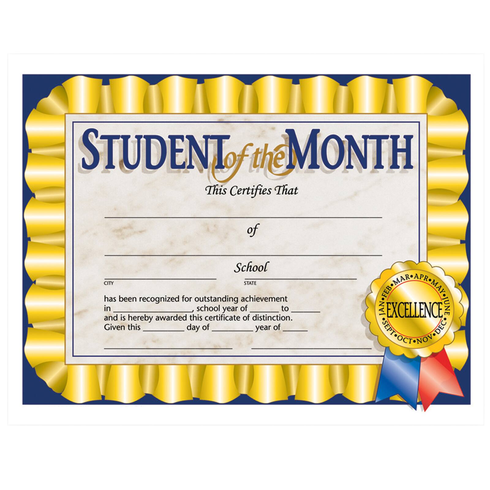 Hayes&#xAE; Student of the Month Certificate, 3 Packs of 30
