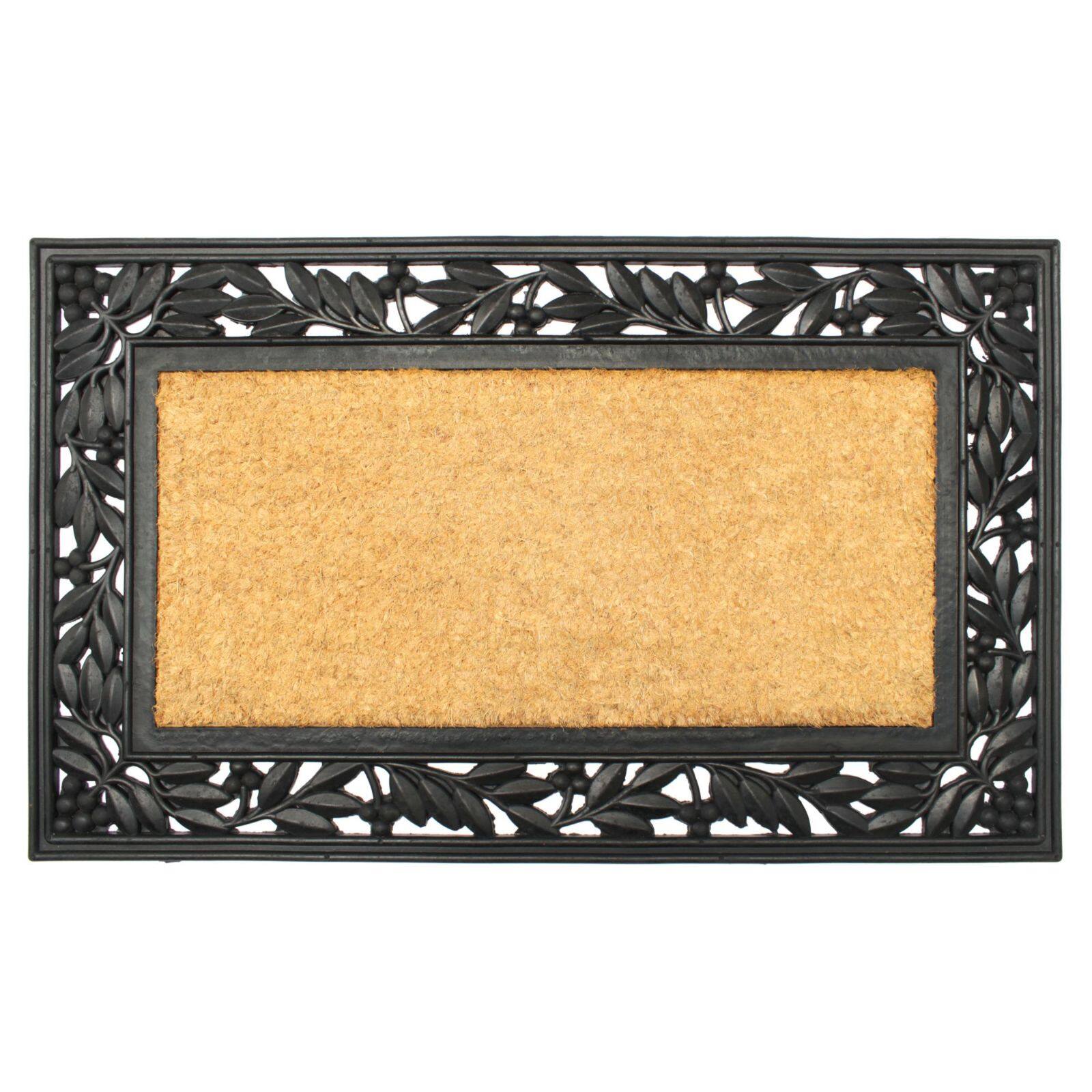 RugSmith Natural & Black Holly Trellis Molded Rubber & Coir Doormat Michaels