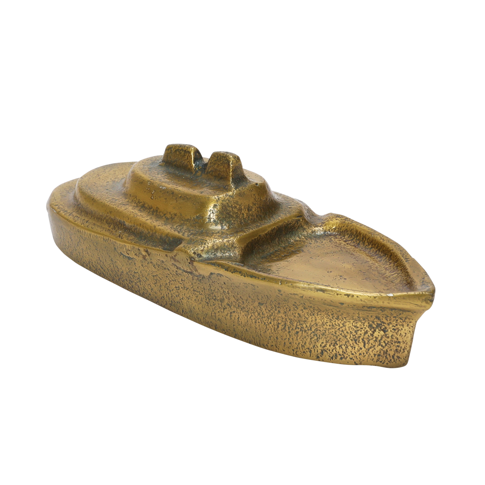 9&#x22; Antique Gold Finish Cast Aluminum Boat