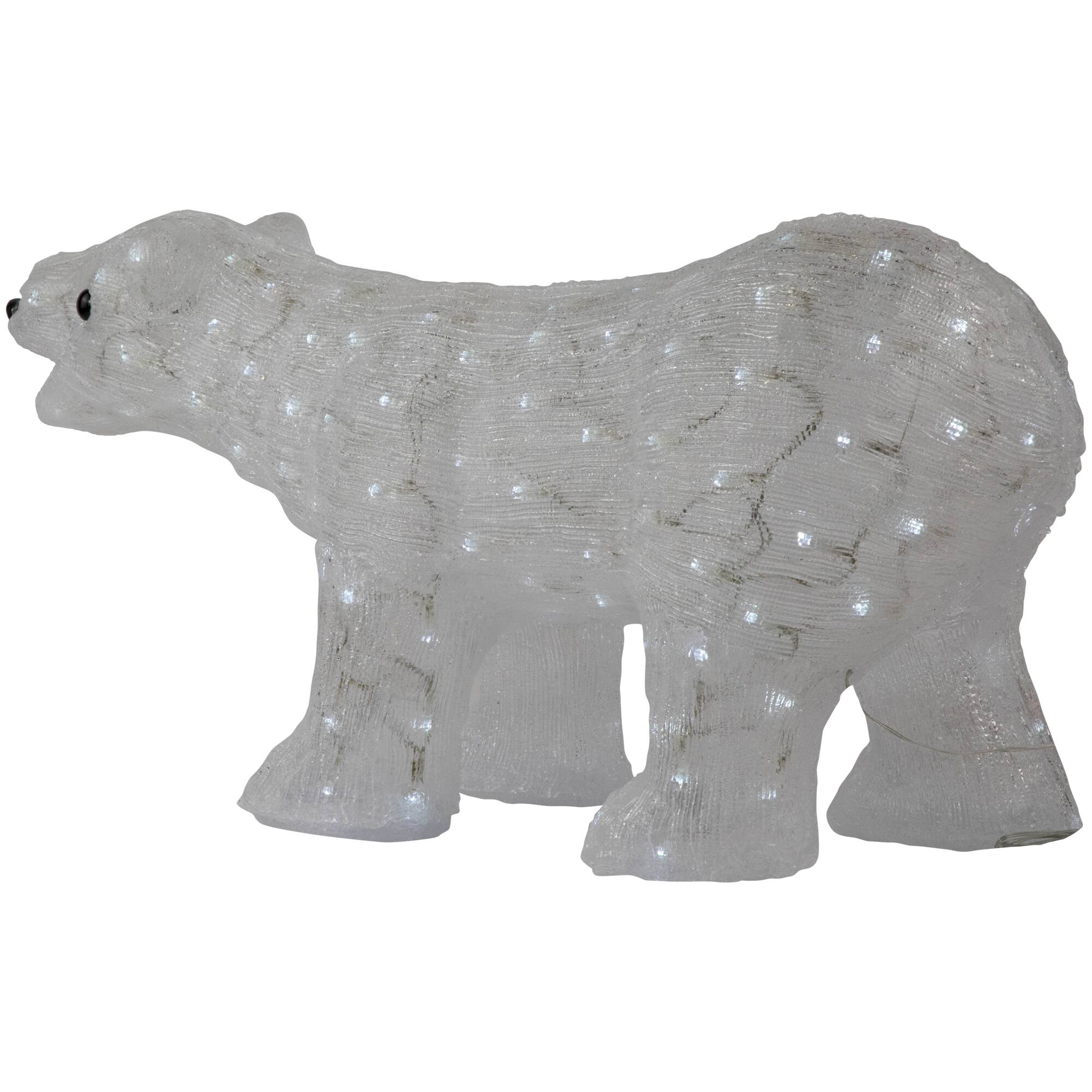 28" Lighted Commercial Grade Acrylic Polar Bear Christmas Display Decoration
