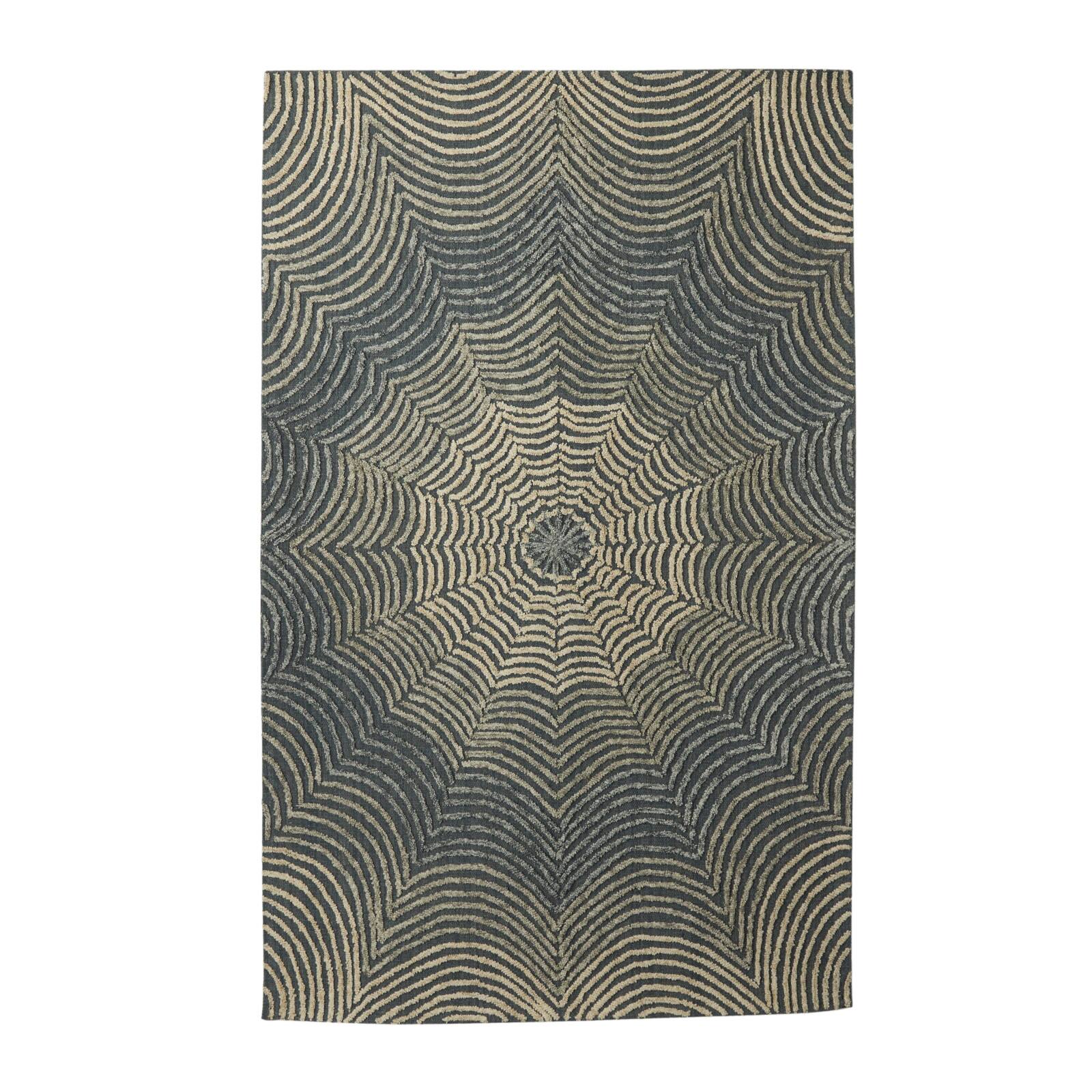 Blue Wool Modern Area Rug 5Ft x 8Ft By Ivory And Iris - D615229S - Rugs Modern Blue Wool Area Rug An artistic display for  sku D615229S