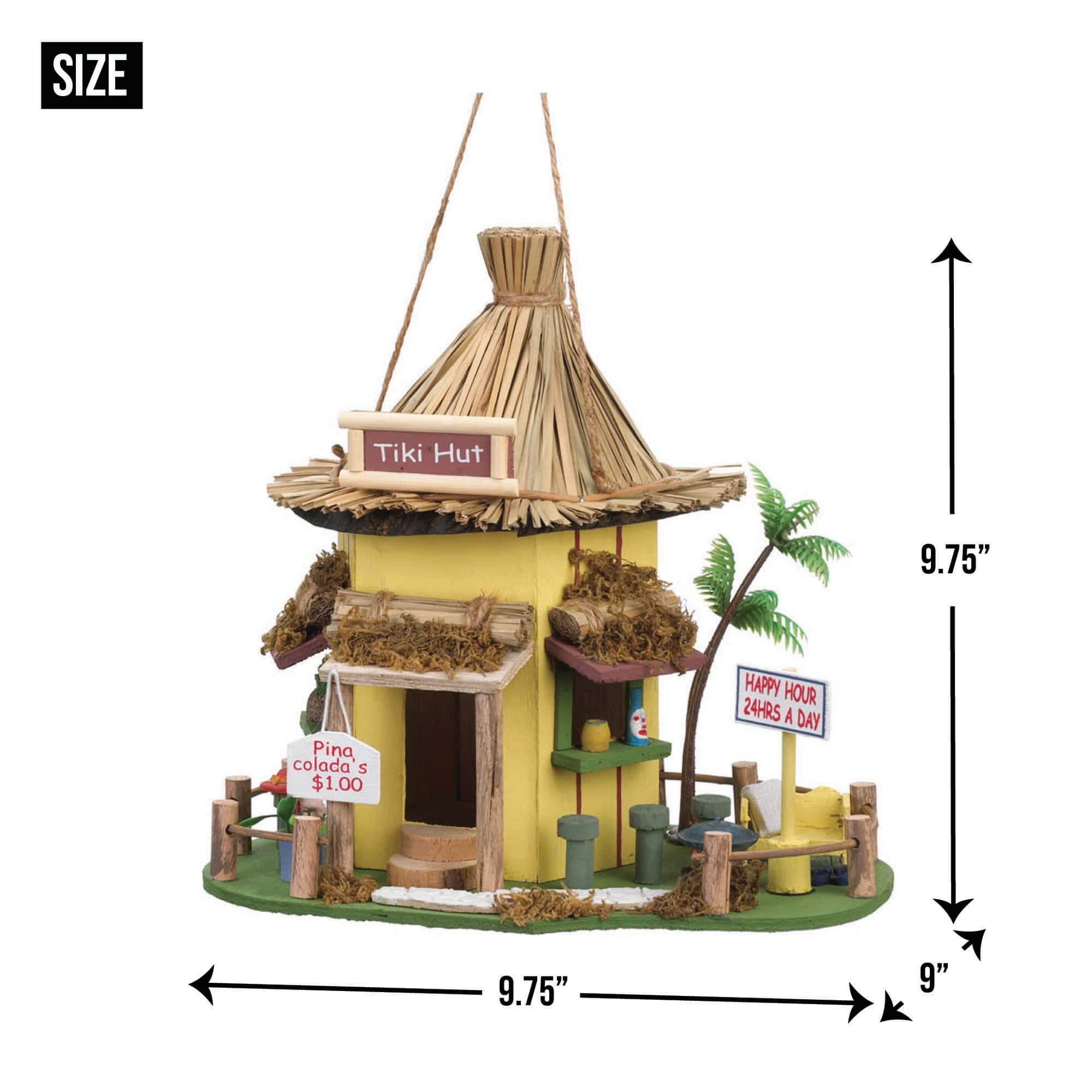 10'' Tropical Tiki Hut Birdhouse