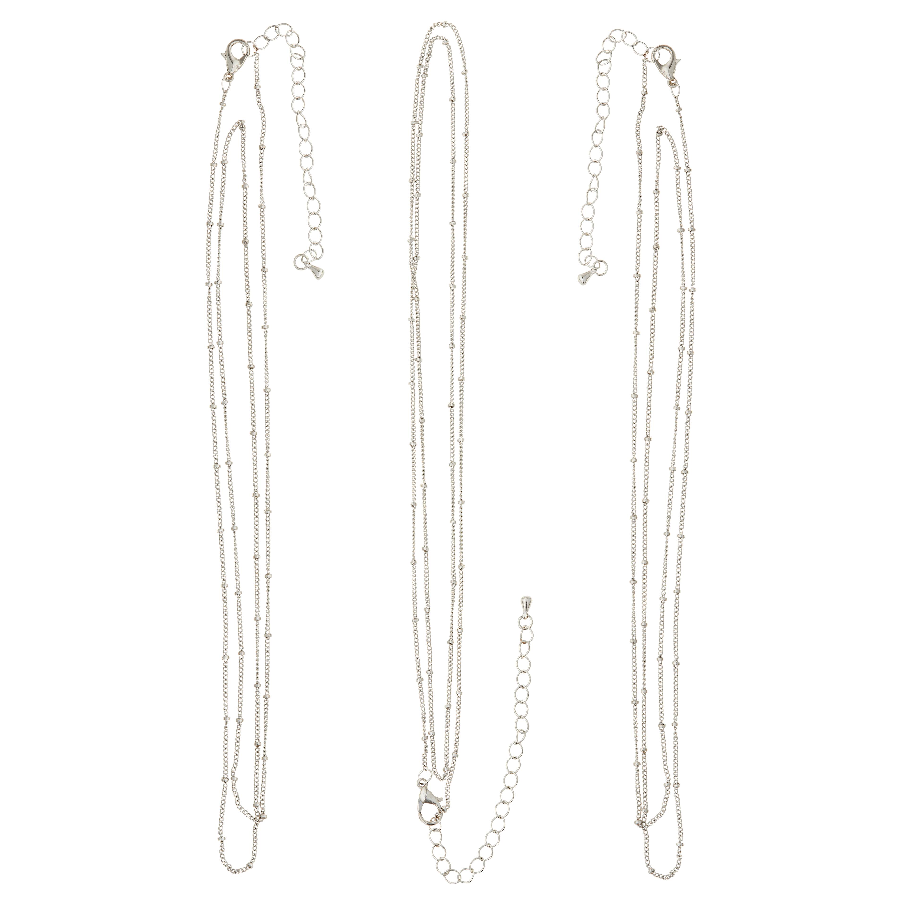 12 Packs: 3 ct. (36 total) 30" Rhodium Ball Chain Necklaces by Bead Landing™