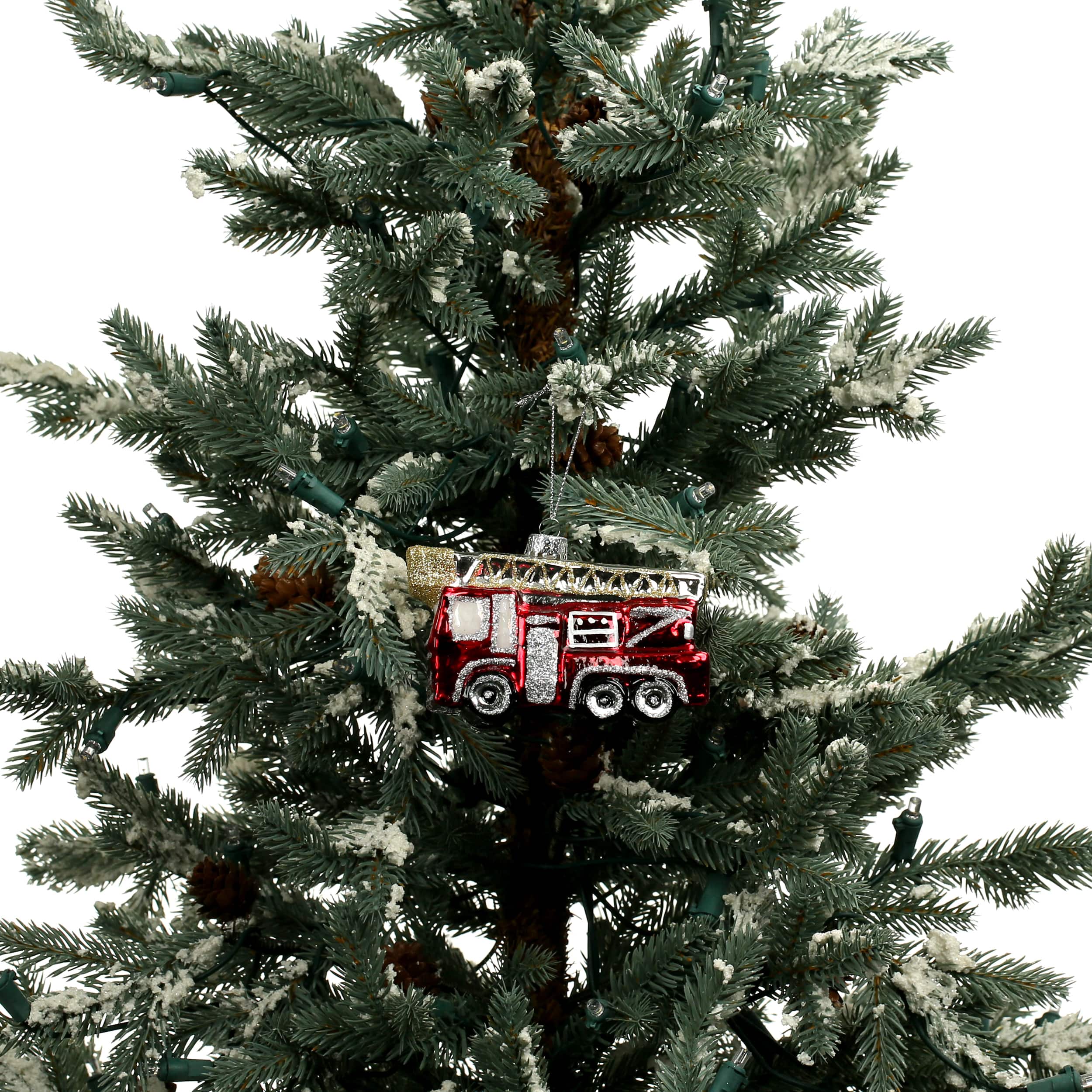 4.25&#x22; Red Glass Fire Truck Ornament by Ashland&#xAE;