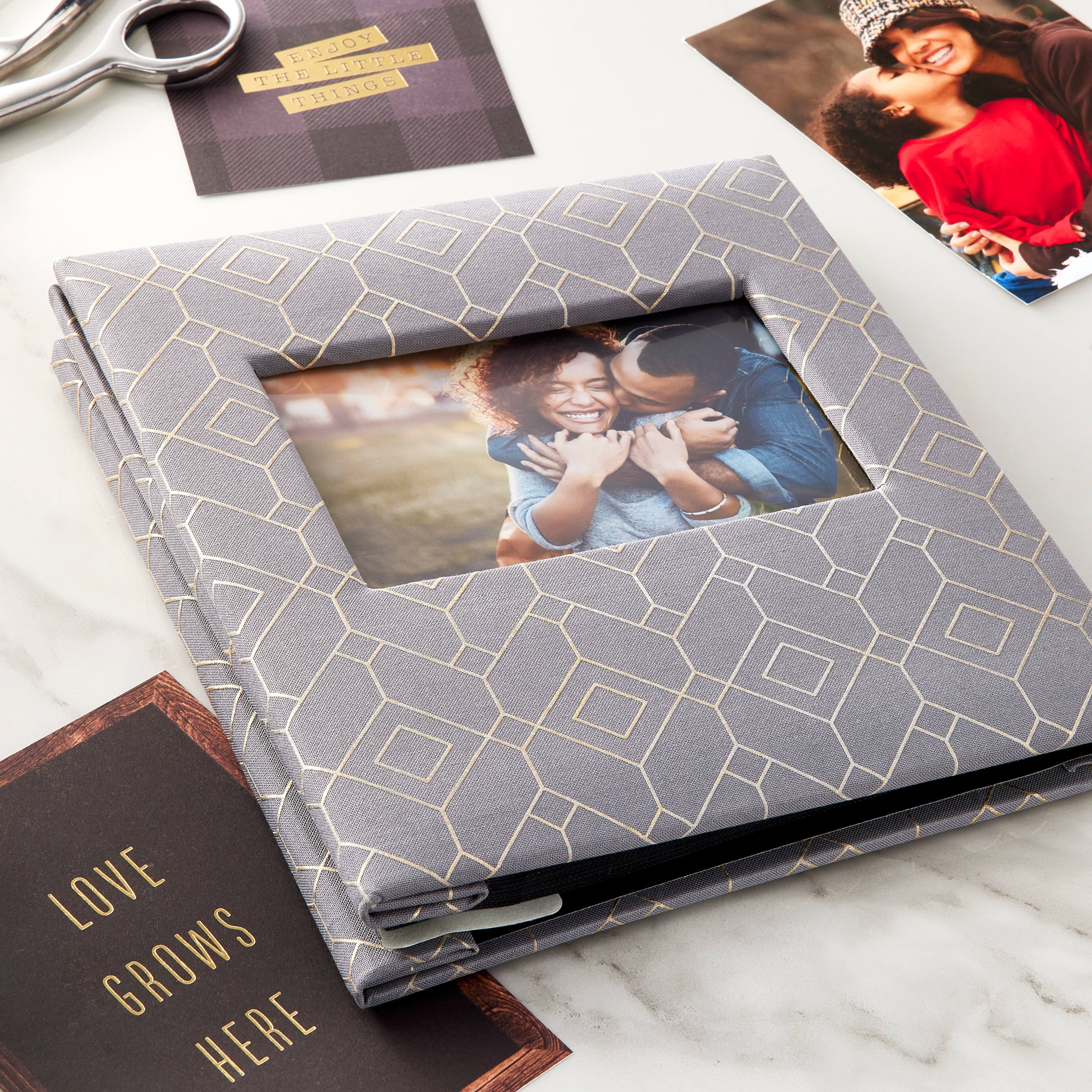 6 Pack: Gray Geometric 2-Up Photo Album by Recollections&#x2122;