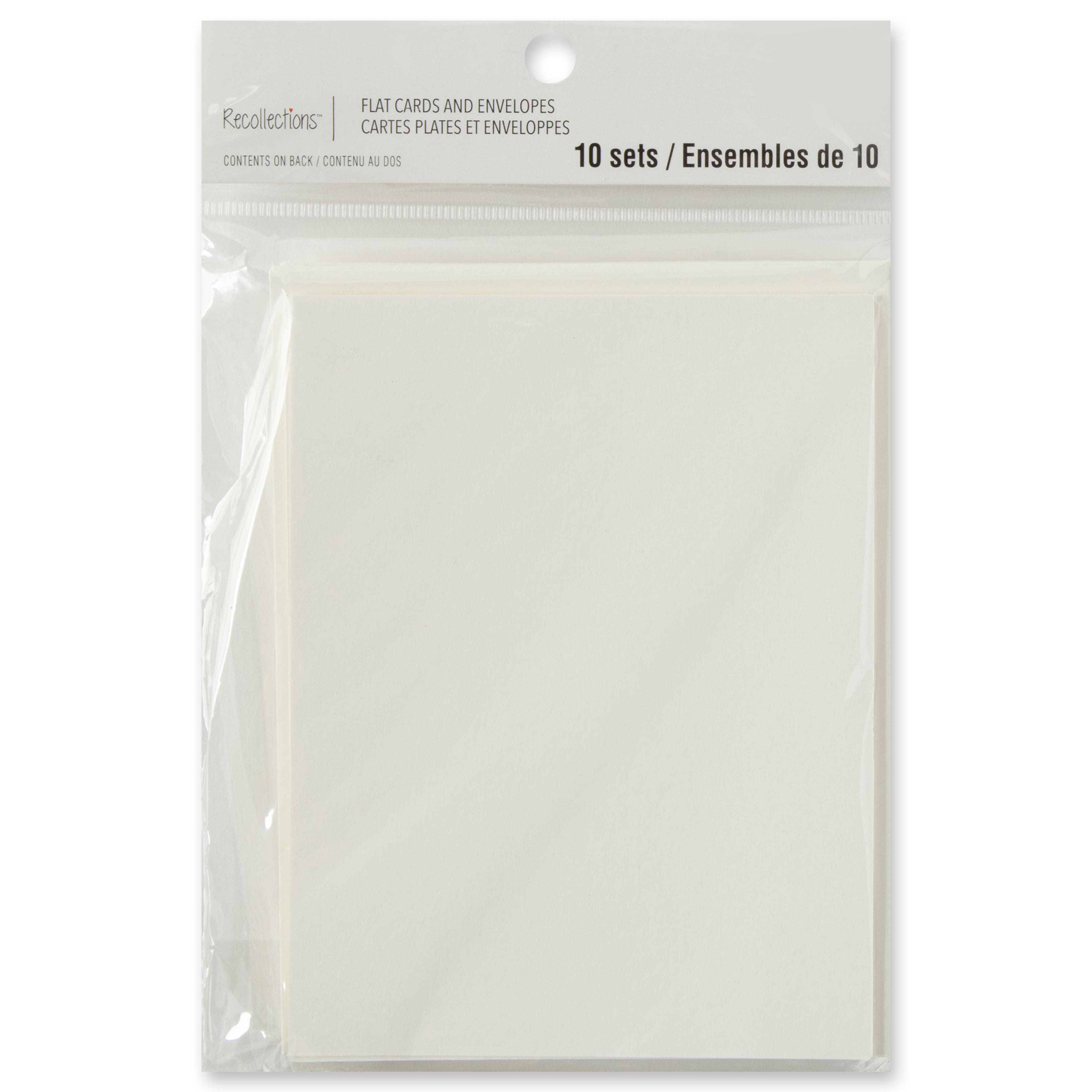 10 Sets of Ivory Flat Envelopes & Cards by Recollections™, 4.25" x 5.5"