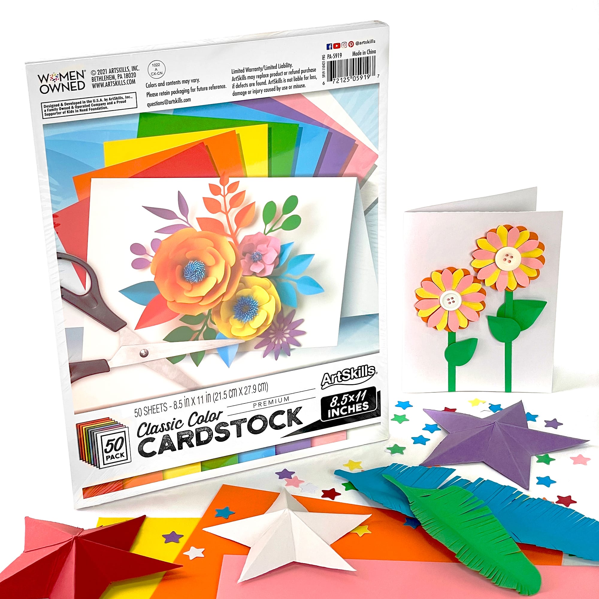ArtSkills&#xAE; 8.5&#x22; x 11&#x22; Classic Color Cardstock Paper, 50 Sheets