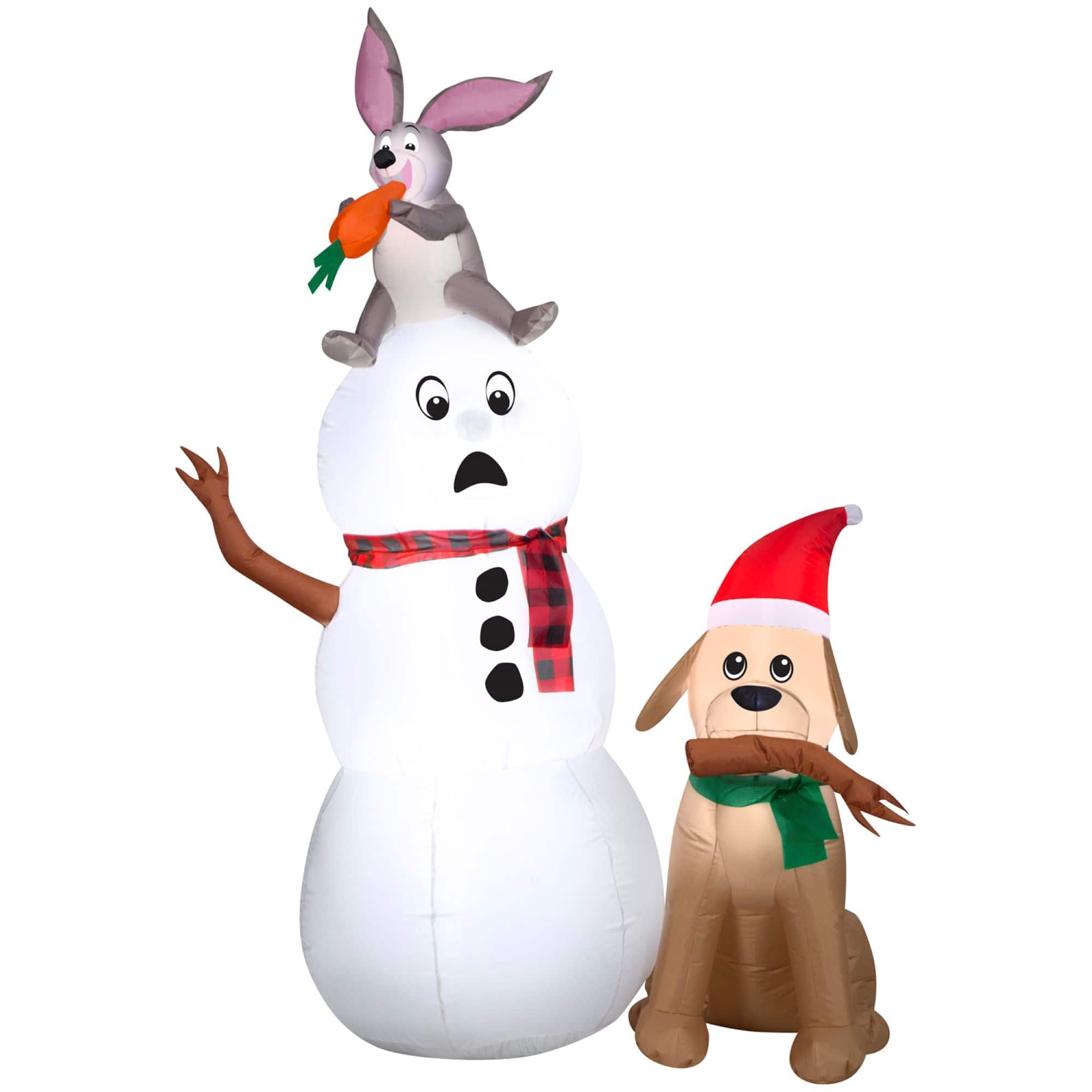 Airblown® 6ft. Christmas Inflatable Snowman with Bunny & Dog