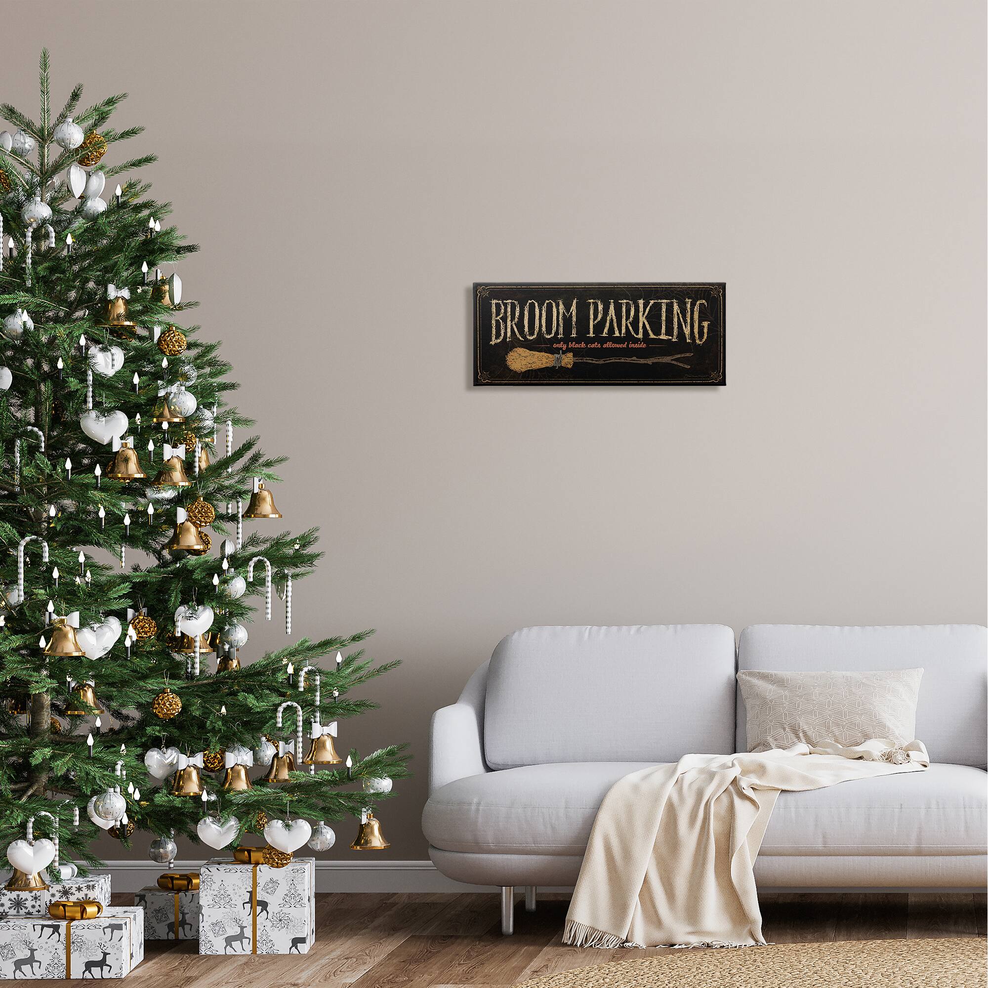 Stupell Industries Broom Parking Black Cats Allowed Canvas Wall Art