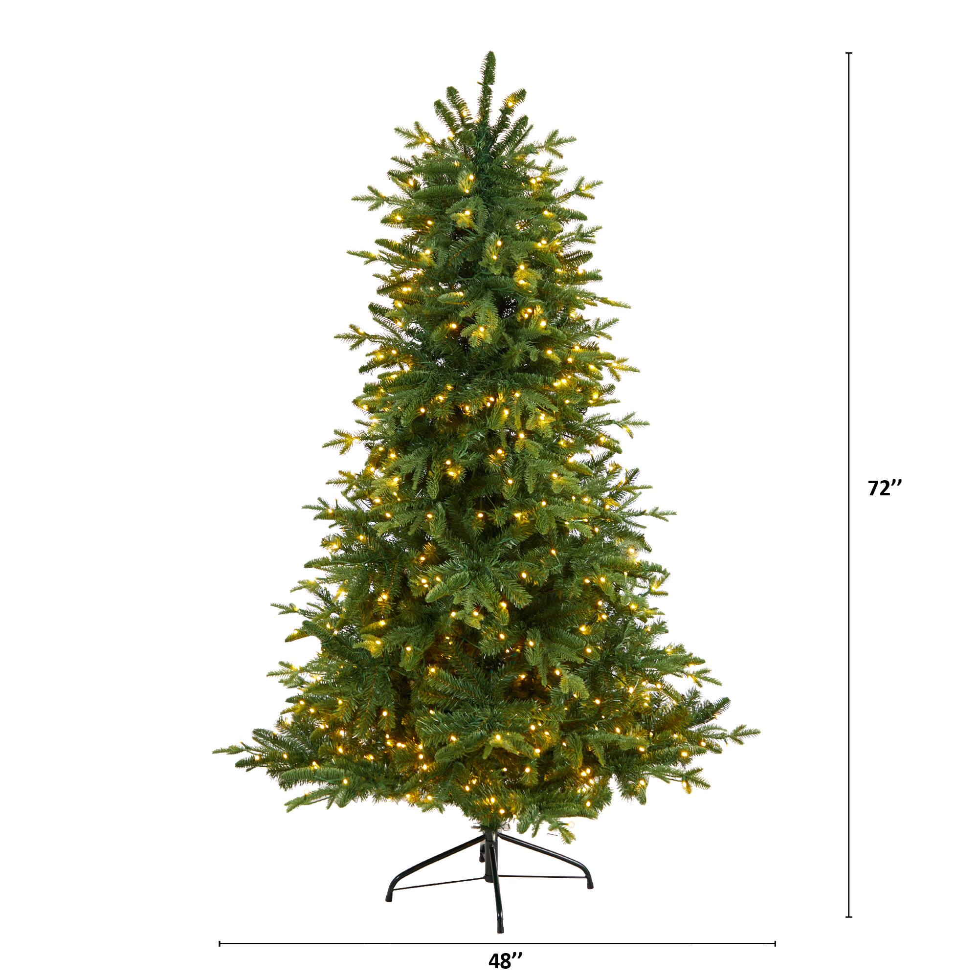 6ft. Pre-Lit Montreal Spruce Artificial Christmas Tree, White LED Lights