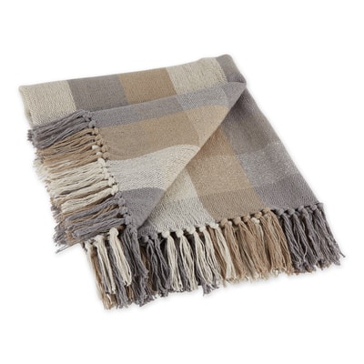 DII® Stone Tri-Color Check Throw | Michaels