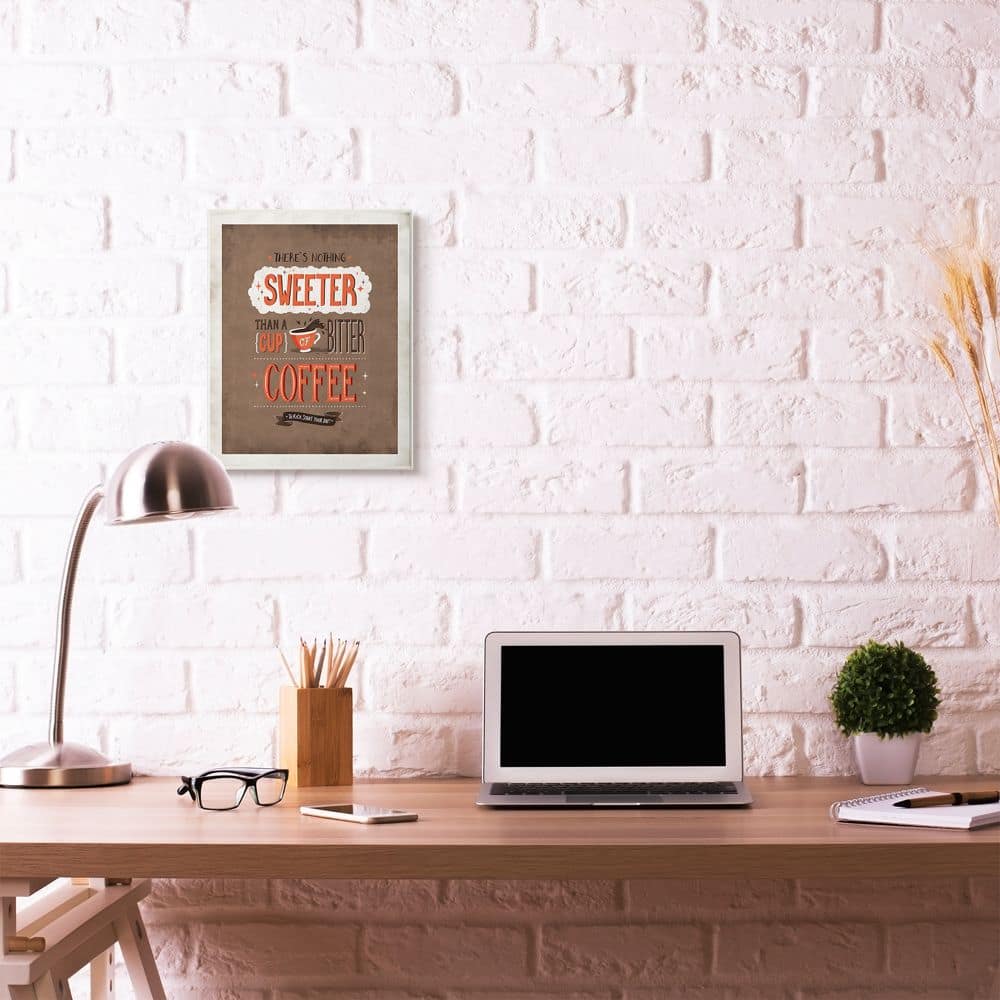 Stupell Industries Nothing Sweeter Coffee with Gray Frame Wall Accent