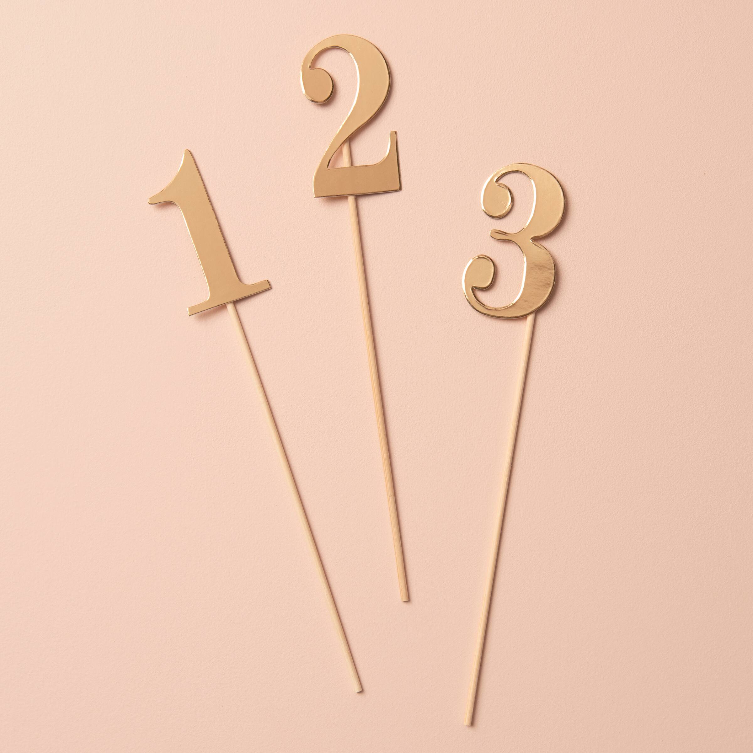 6 Pack: 1-12 Gold Table Numbers by Celebrate It™