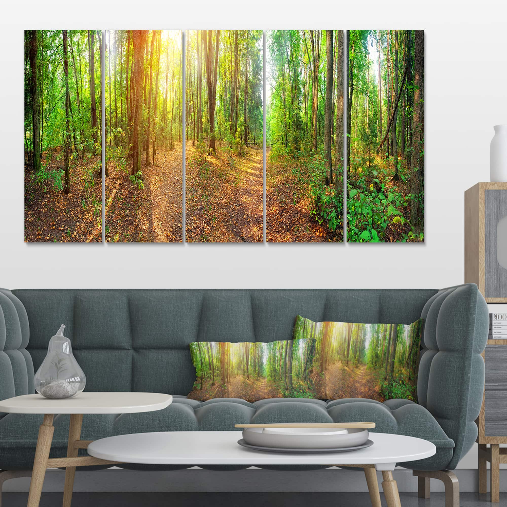 Designart - Dense Forest Panorama - Landscape Canvas Art Print