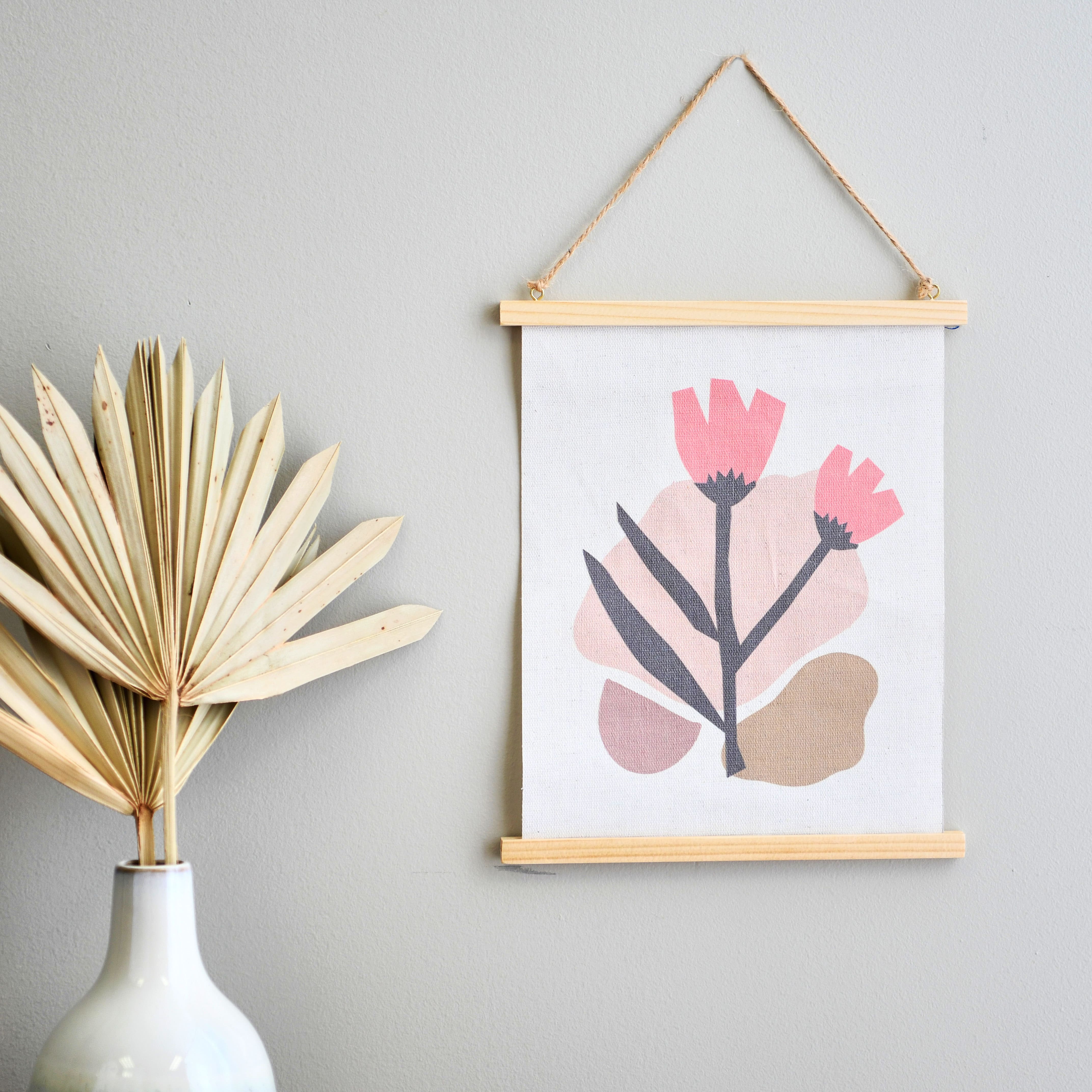 Hello Honey® Abstract Floral Canvas Wall Scroll