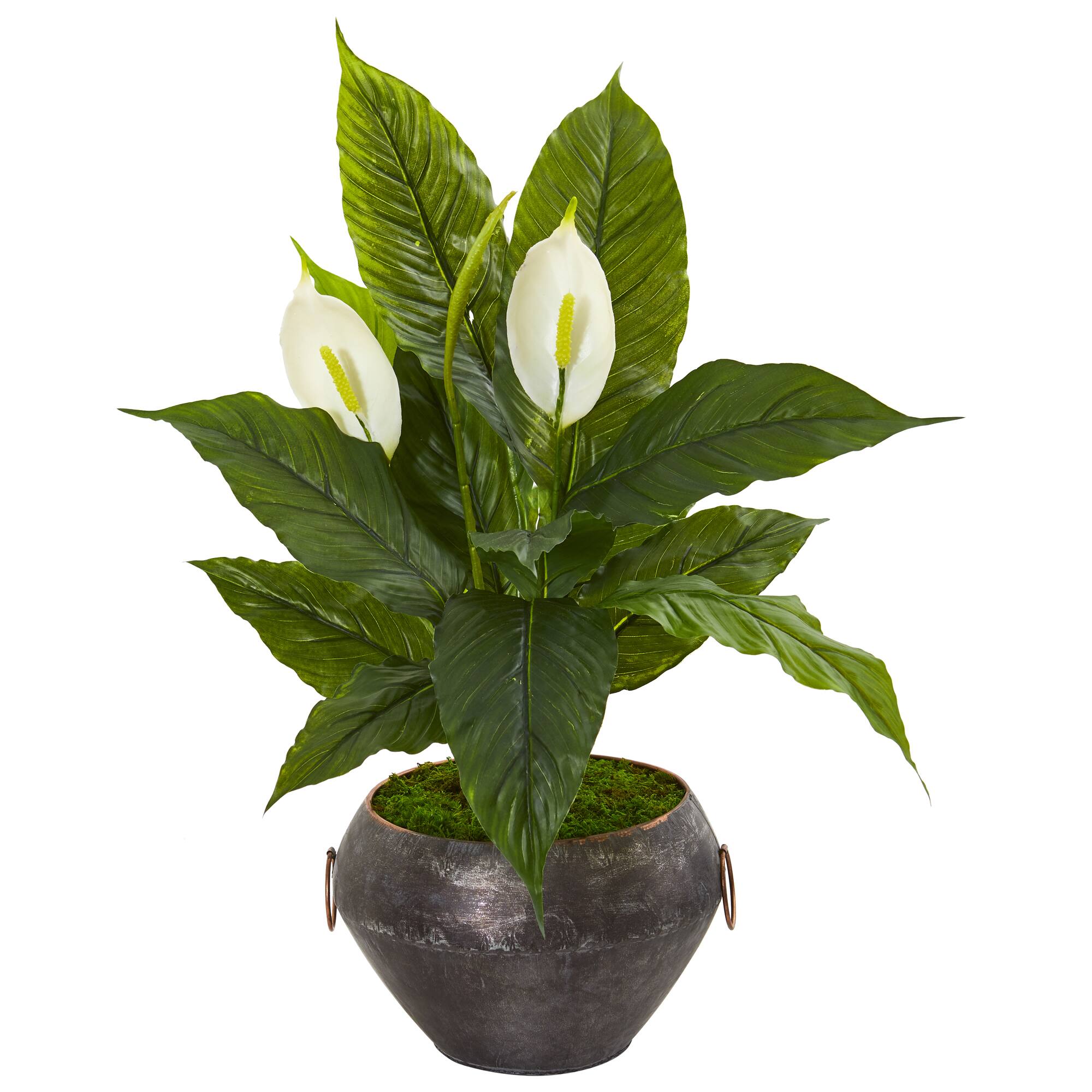 2.2ft. Peace Lily Artificial Plant in Metal Bowl Michaels
