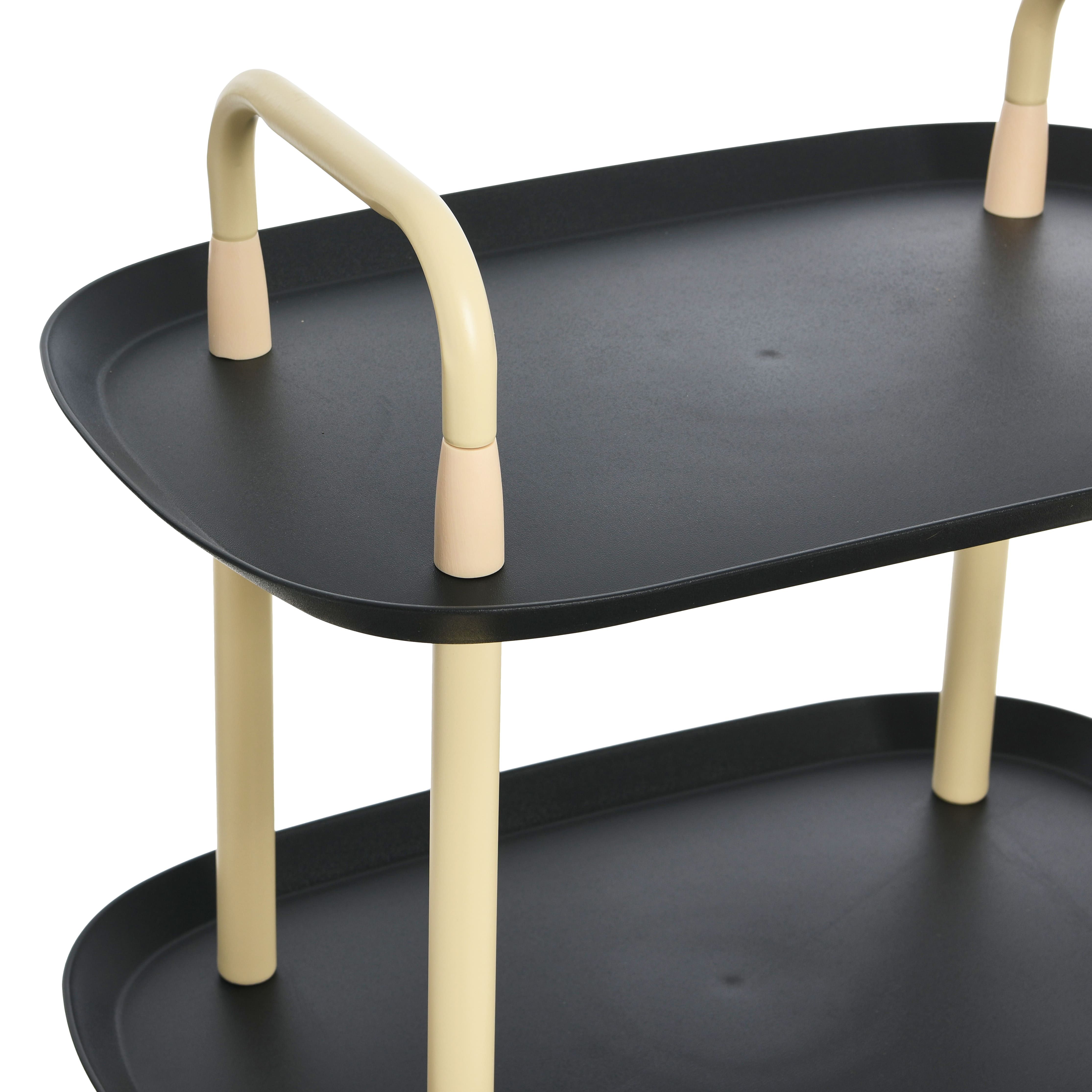 Hello Honey® Main + Mesa™ 3-Tier Modern Plastic and Metal Trolley