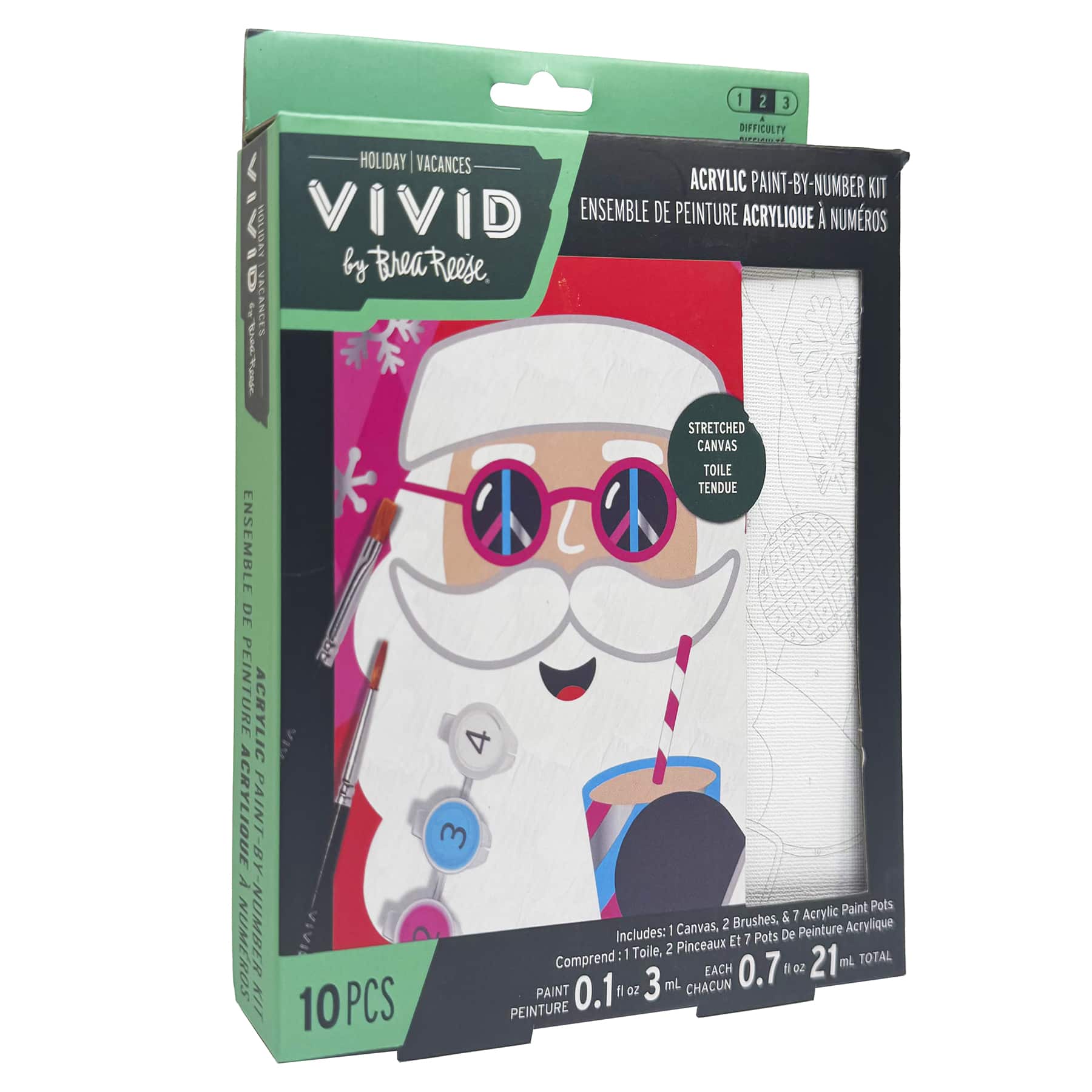VIVID by Brea Reese&#xAE; Peace Santa Acrylic Paint-by-Number Kit