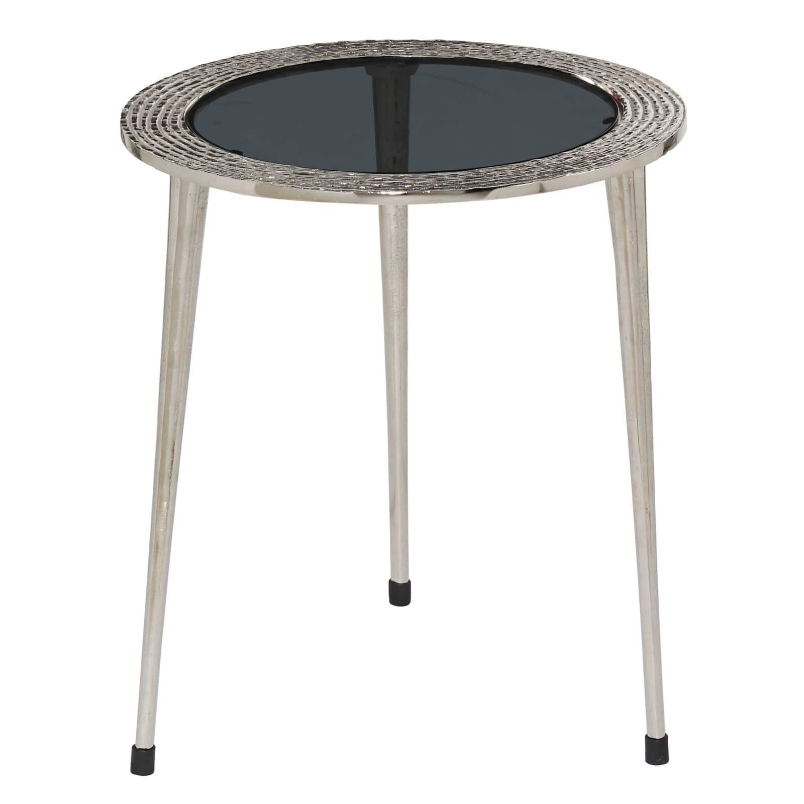 19" Silver Contemporary Aluminum Accent Table