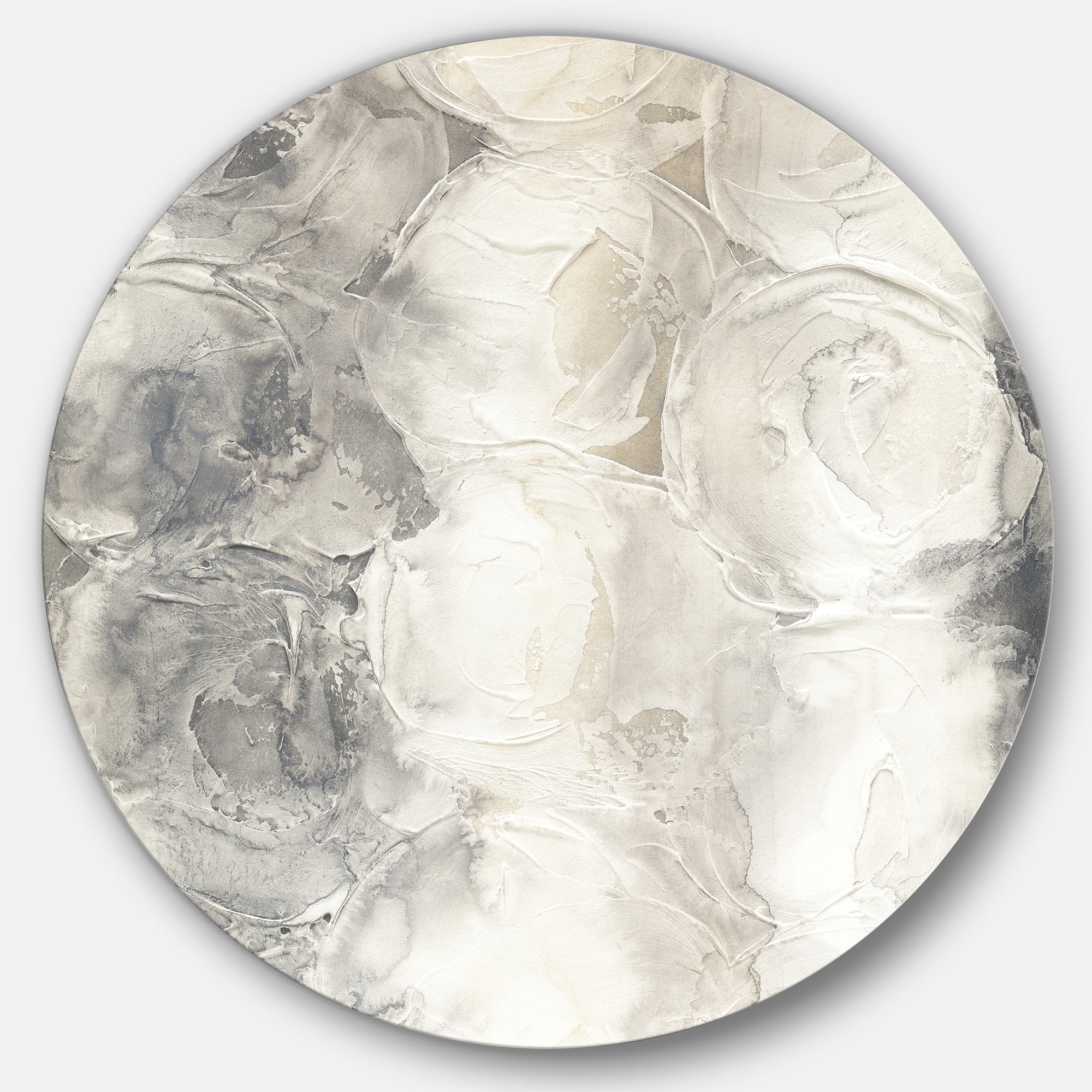 Designart - Gray Circles I - Geometric Metal Circle Wall Art