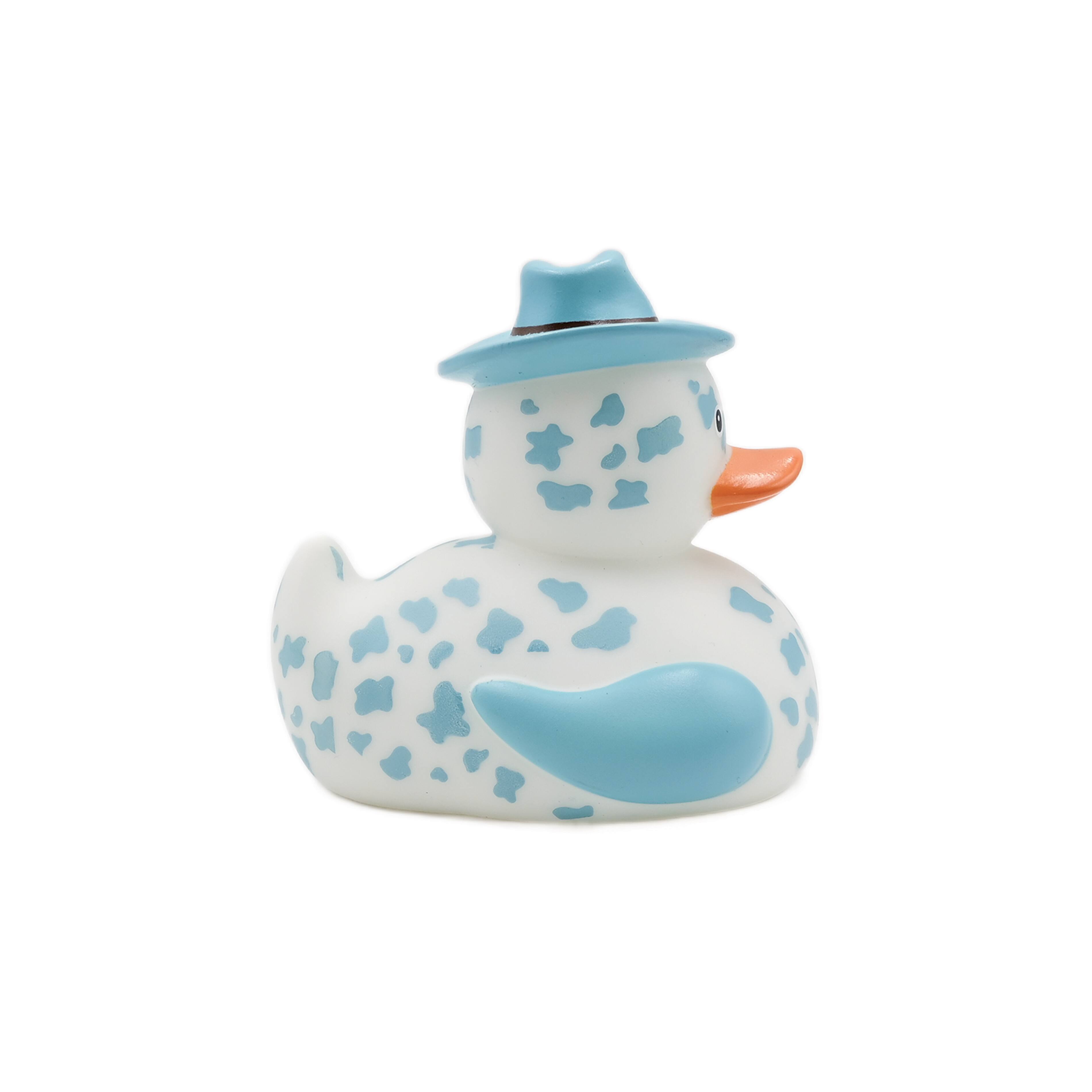 Assorted 4&#x22; Cow Print Rubber Duck with Hat, 1pc. by Fab Finds