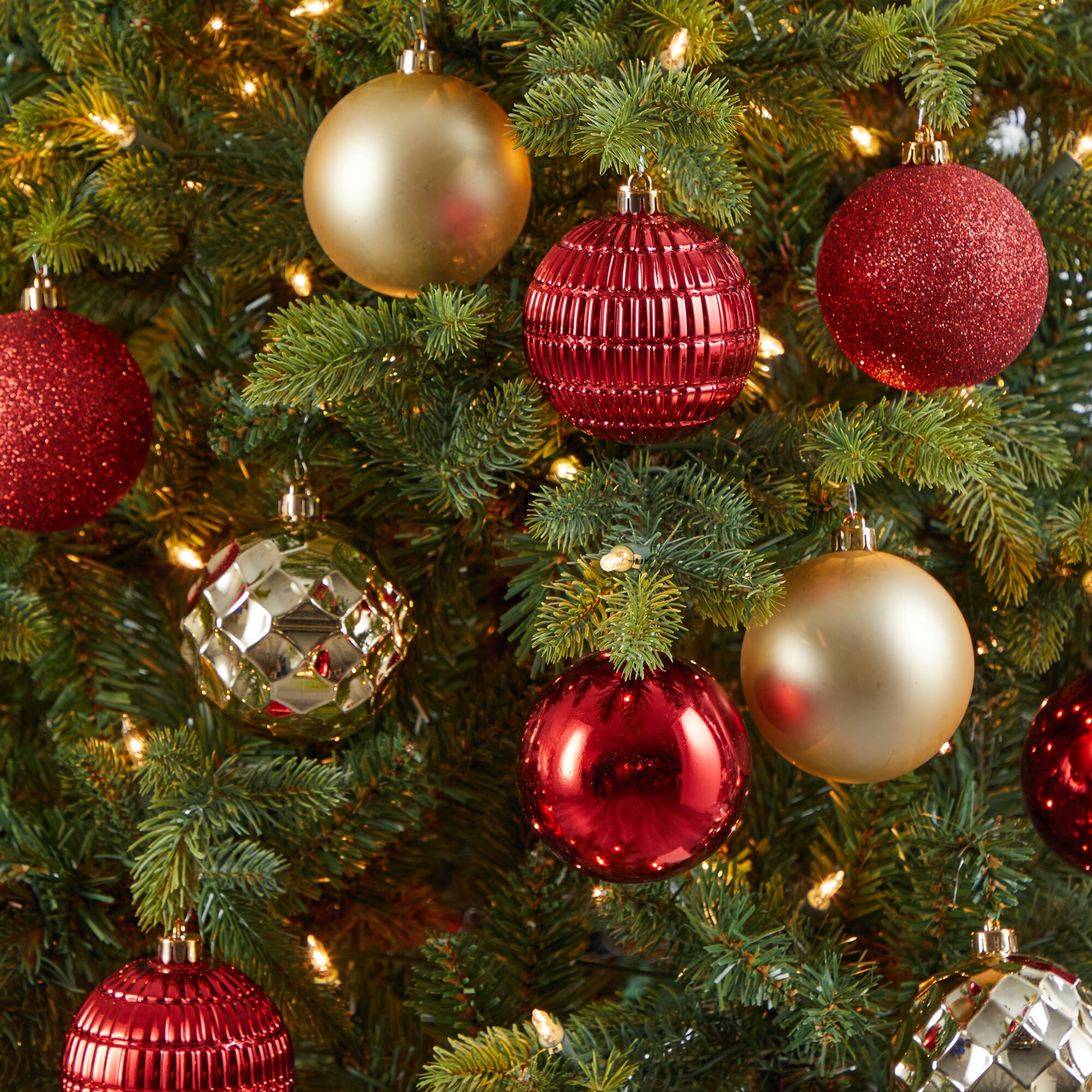 40ct. 3" Red & Gold Shatterproof Ball Ornaments