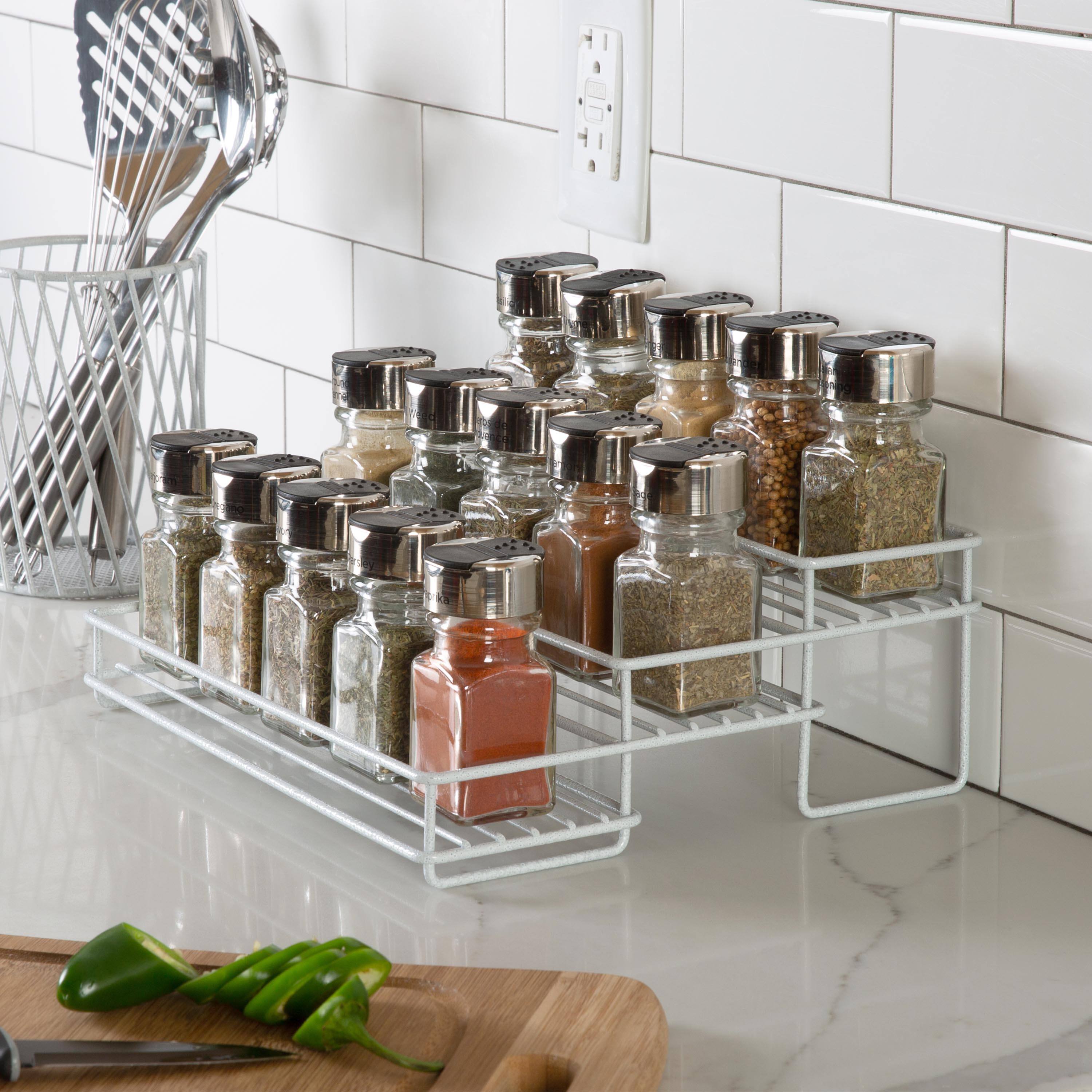 Laura Ashley White Speckled 3-Tier Spice Rack | Kitchen Organization ...