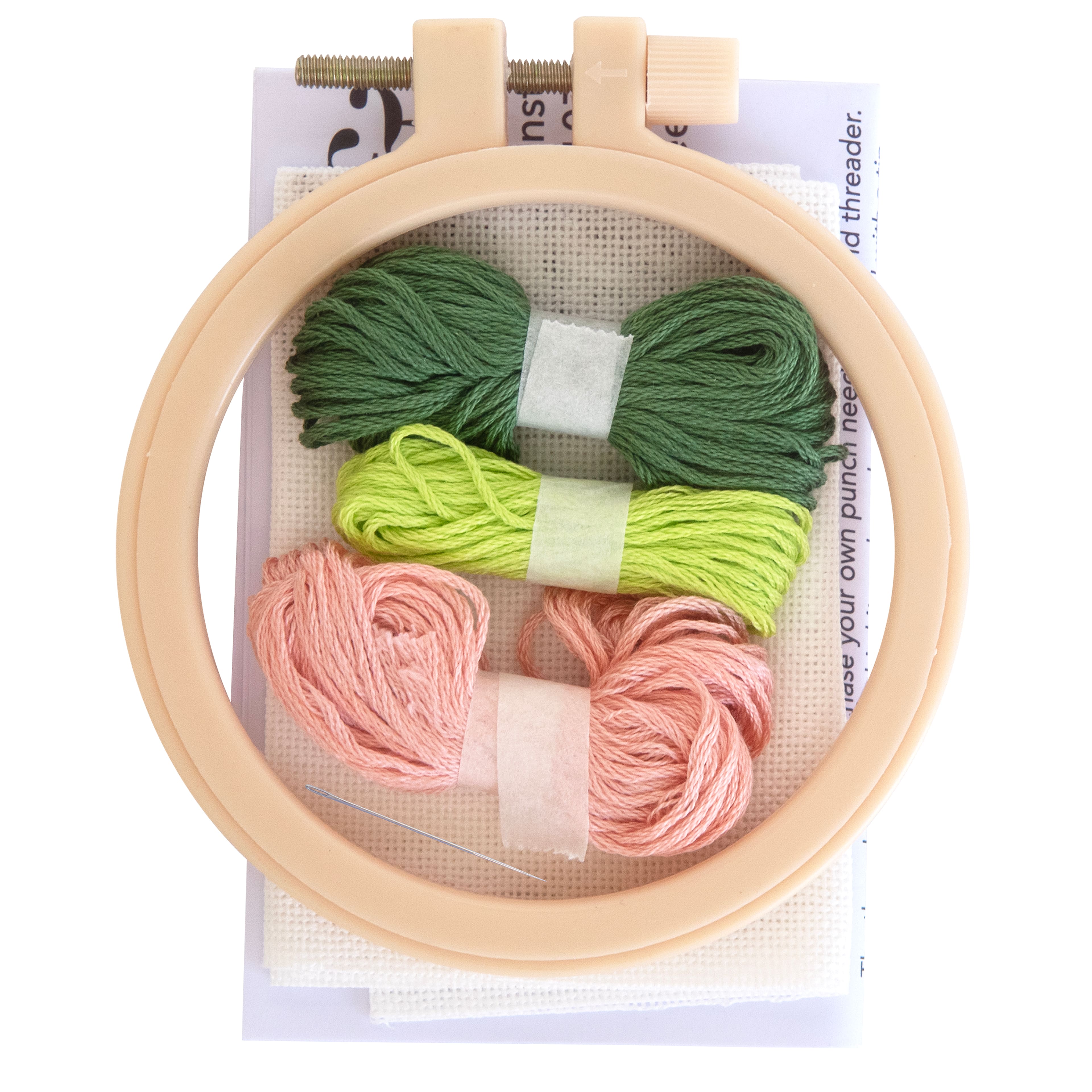 Loops & Threads Cactus Punch Needle Kit Embroidery Hoop Floss & Needle NEW
