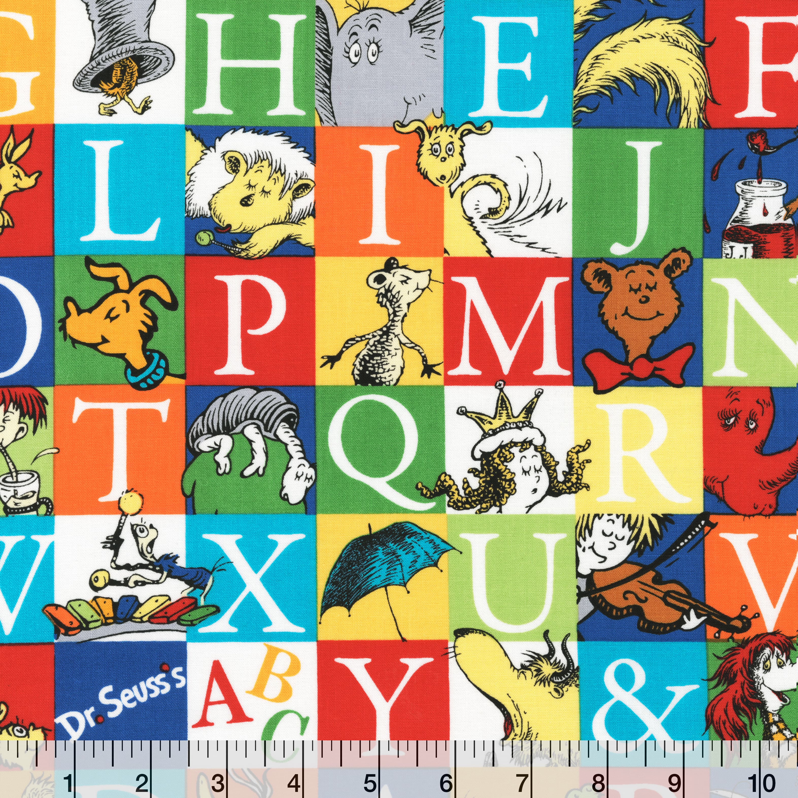 Dr. Suess&#x2122; Characters &#x26; Letters Cotton Fabric