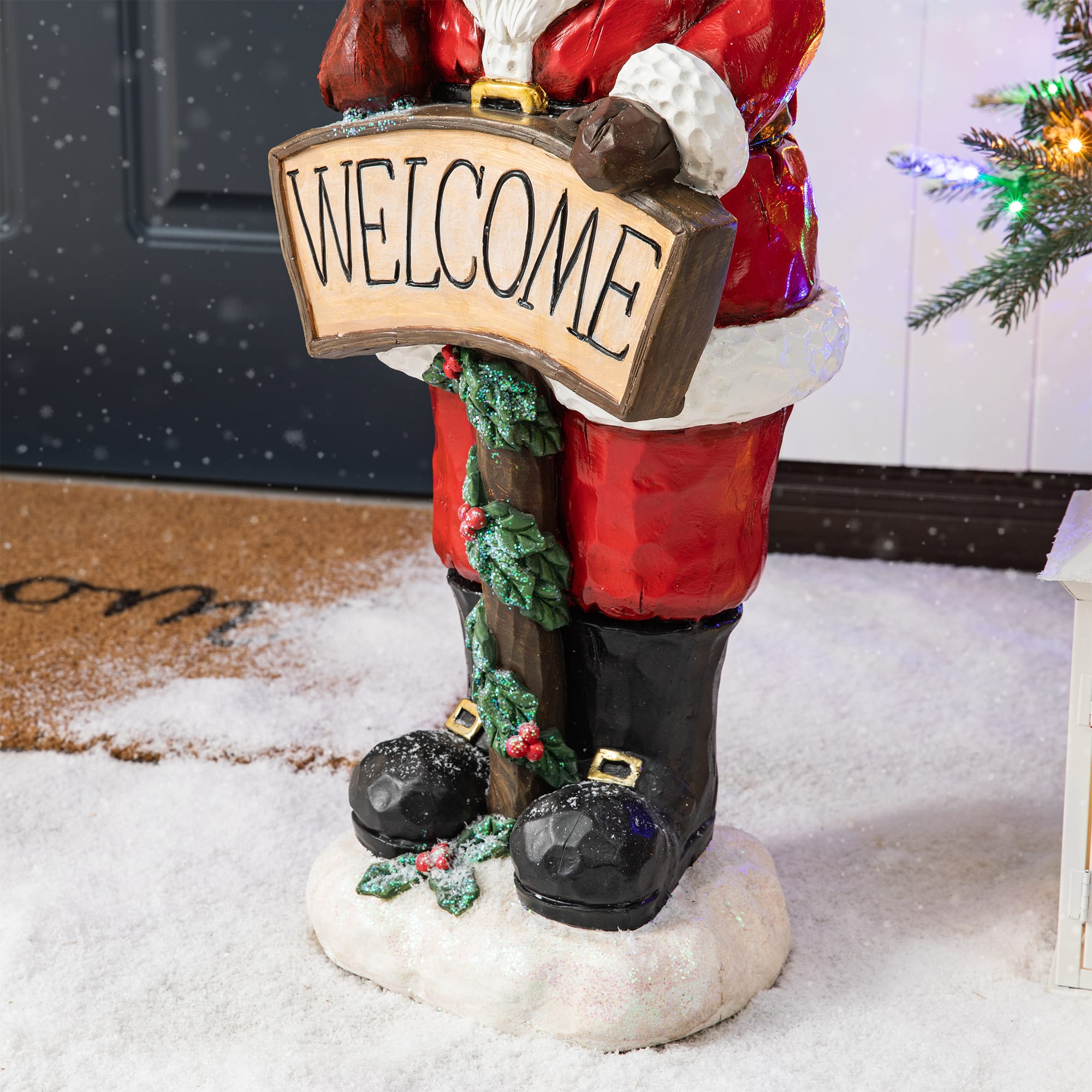 Glitzhome&#xAE; 28&#x22; Christmas Santa Porch D&#xE9;cor